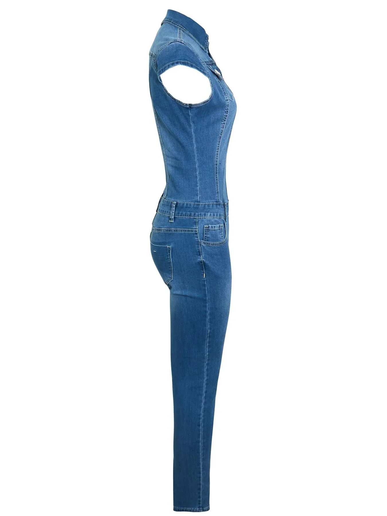 Slim Fit Stretch Denim Jumpsuit, UK Sizes 6 to 14