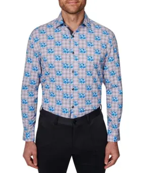 Society Of Threads Men's Slim-Fit Floral Performance Dress Shirt