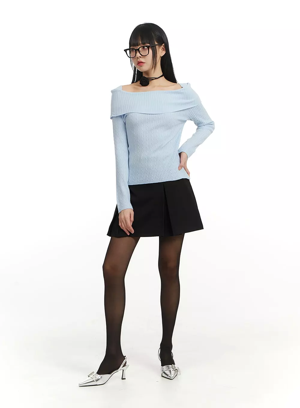 Solid Chic Pleated Mini Skirt IM406