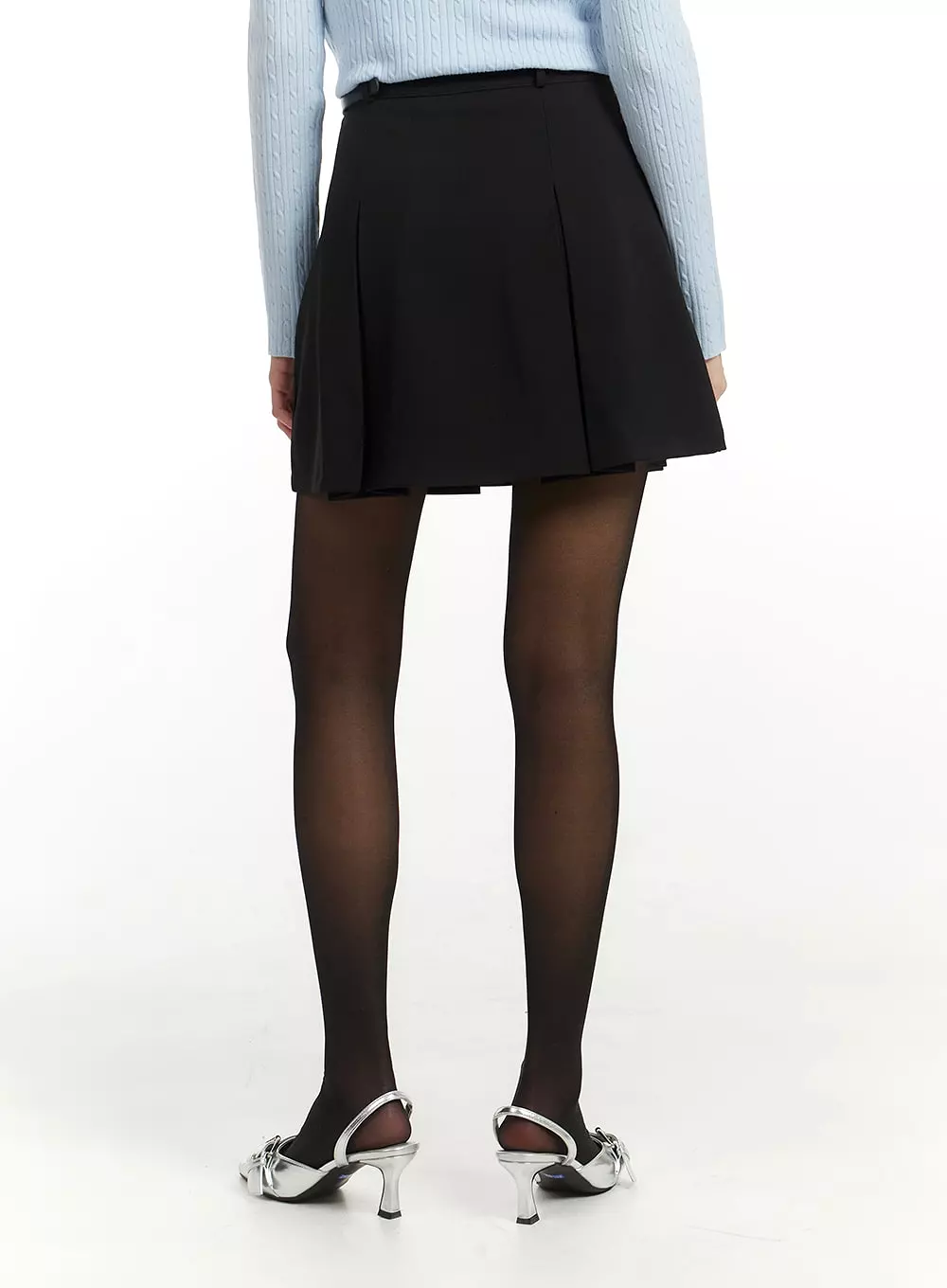 Solid Chic Pleated Mini Skirt IM406