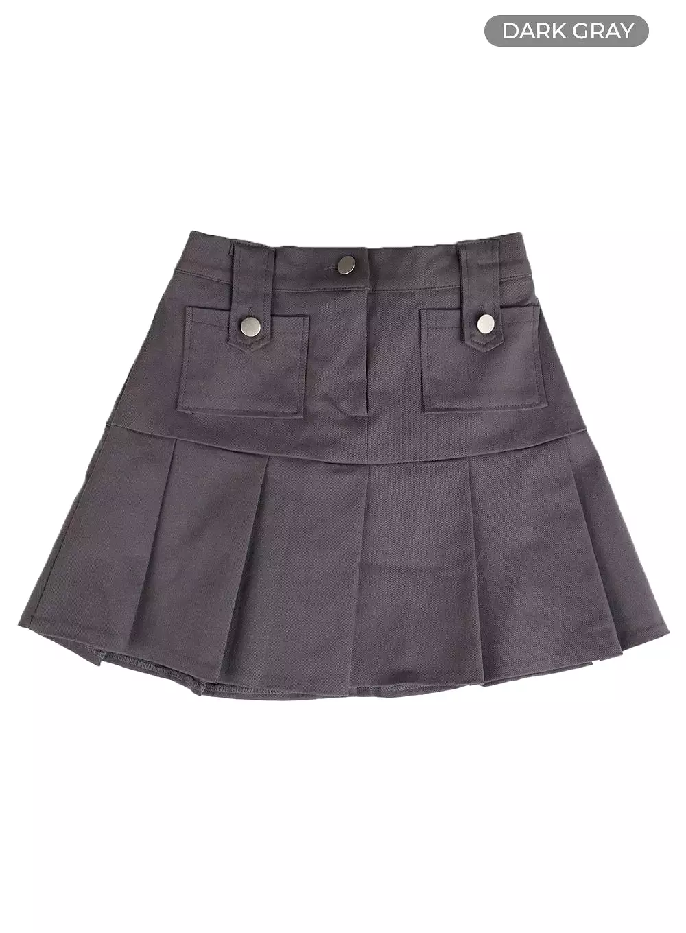 Solid Cotton Pleated Mini Skirt IM406