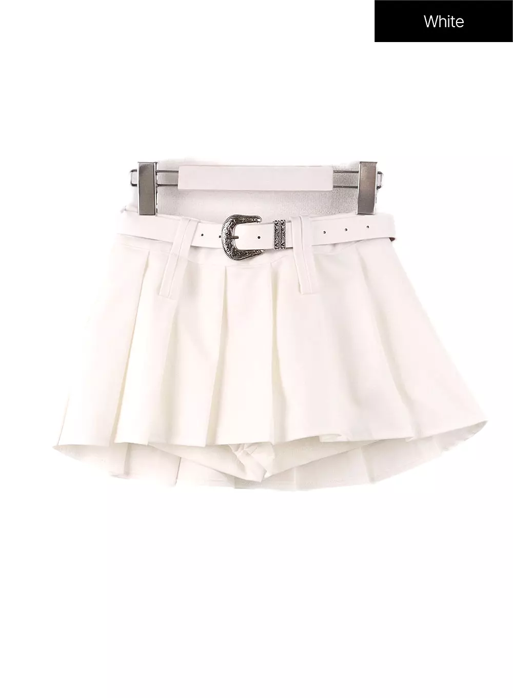 Solid Pleated Mini Skirt IF408