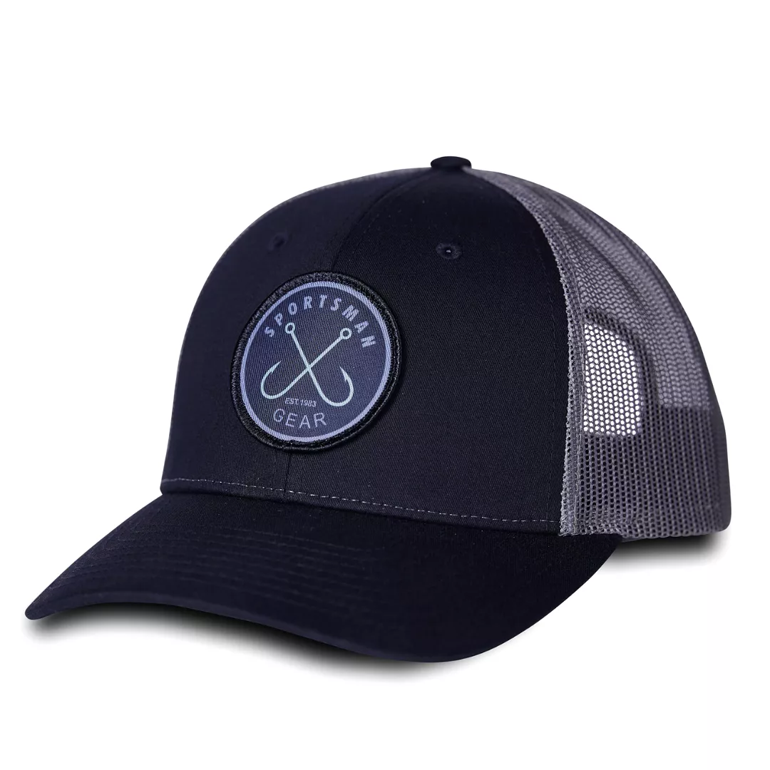 Sportsman Mesh Back Circle Hook Felt Patch Hat