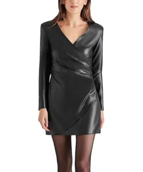 Steve Madden Sandy Womens Faux Leather Bodycon Mini Dress