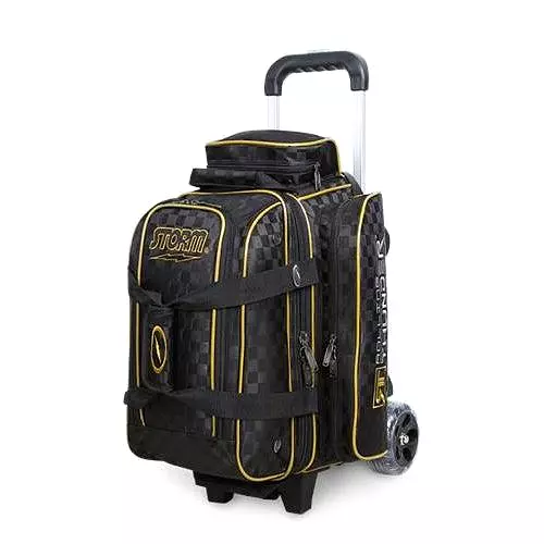 Storm 2 Ball Rolling Thunder Checkered Black Gold Bowling Bag