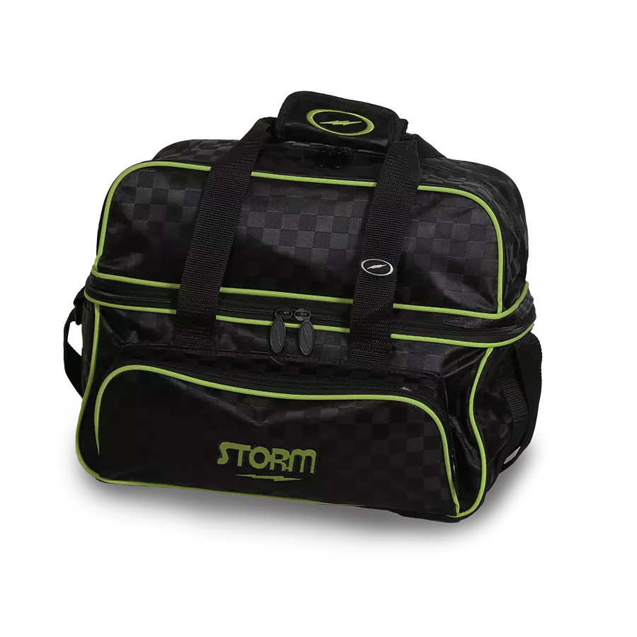 Storm 2 Ball Tote DLX Checkered Black/Lime Bowling Bag