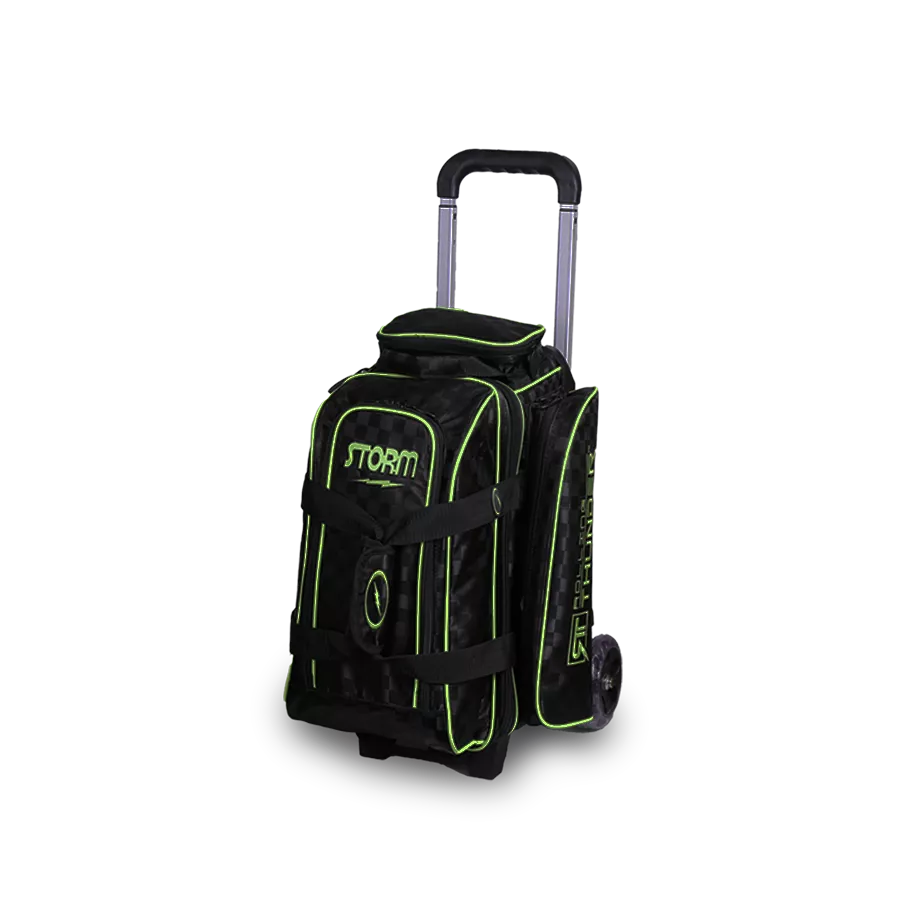 Storm Rolling Thunder 2 Ball Roller Checkered Bowling Bag Black/Lime