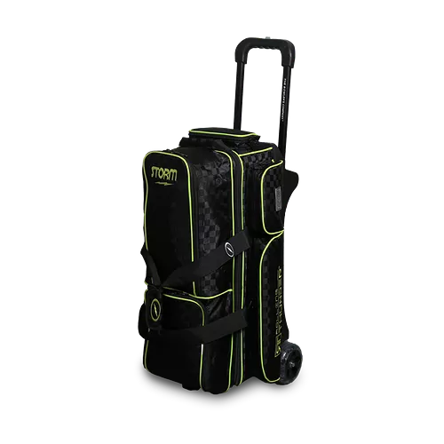 Storm Rolling Thunder 3 Ball Roller Checkered Bowling Bag Black/Lime