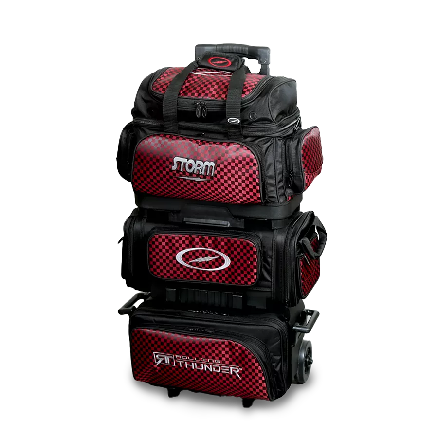 Storm Rolling Thunder 6 Ball Roller Checkered Bowling Bag Red/Black