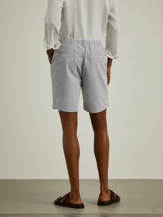 Striped Bermuda shorts with drawstring