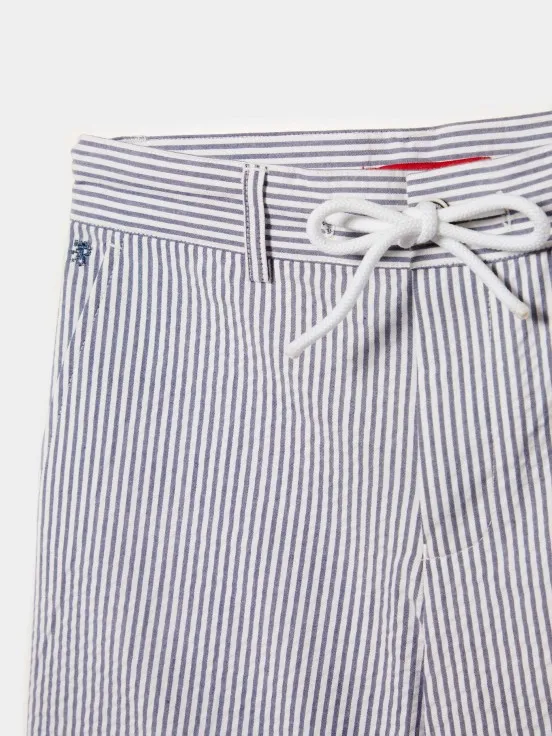 Striped Bermuda shorts with drawstring