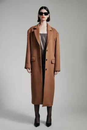 structured oversized coat in camel