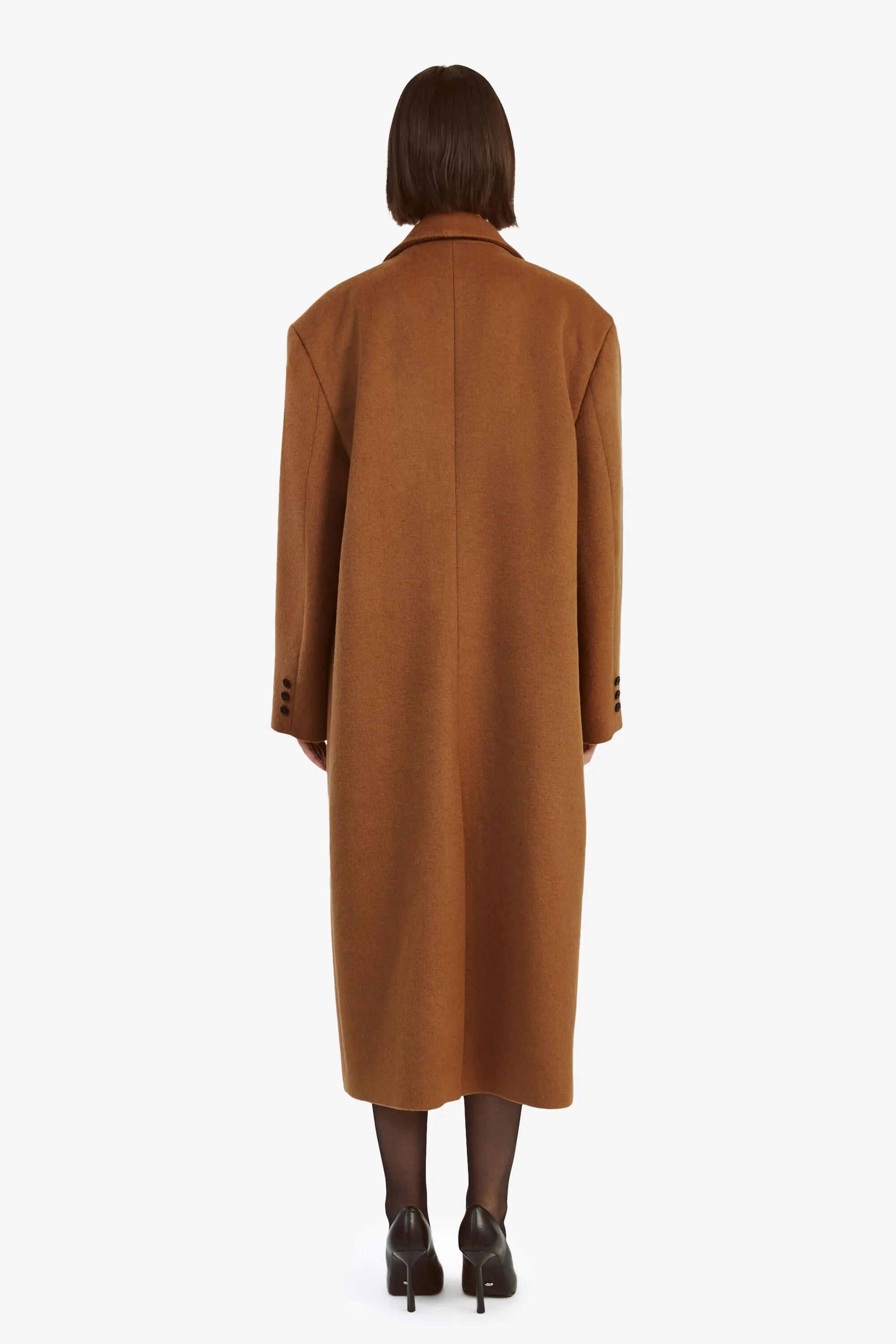 structured oversized coat in camel