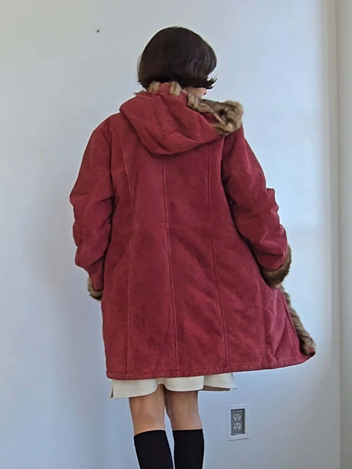 Suede Coat - Raspberry