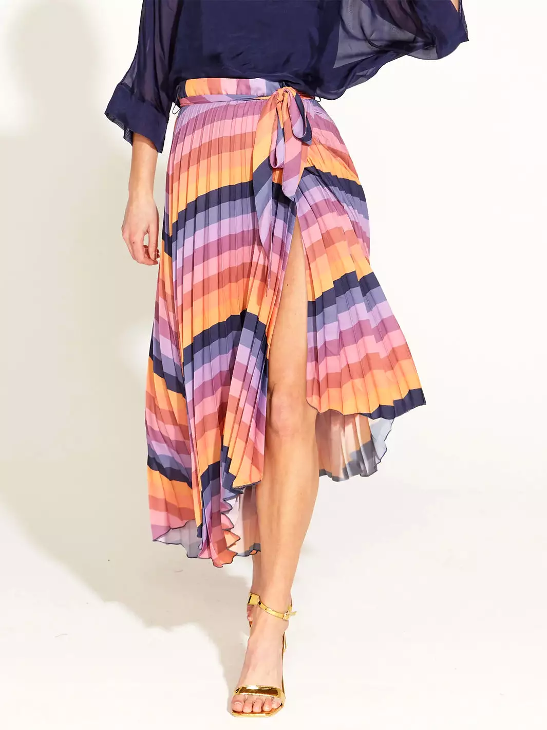 Sunset Dream Pleated Midi Skirt