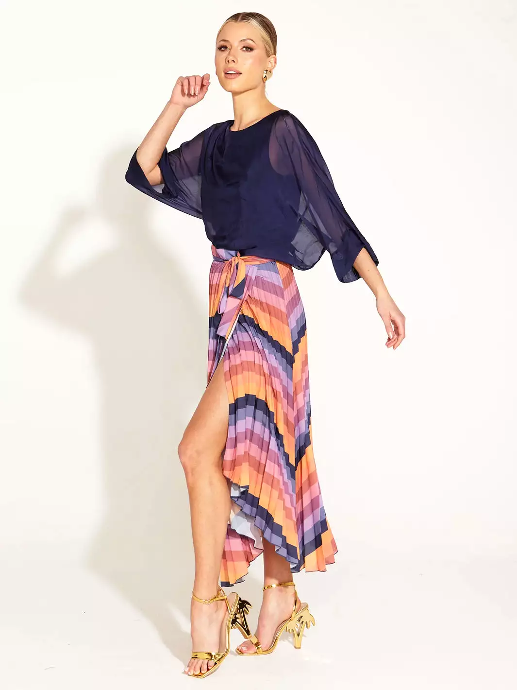 Sunset Dream Pleated Midi Skirt