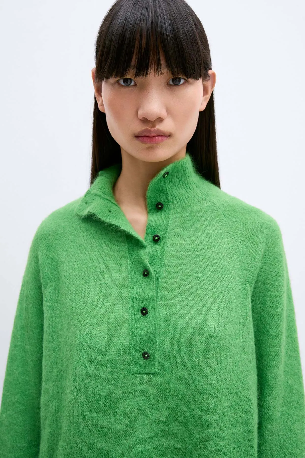 SURI POLO SWEATER - BRIGHT GREEN