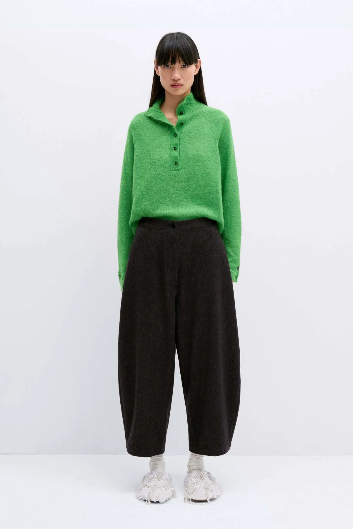 SURI POLO SWEATER - BRIGHT GREEN