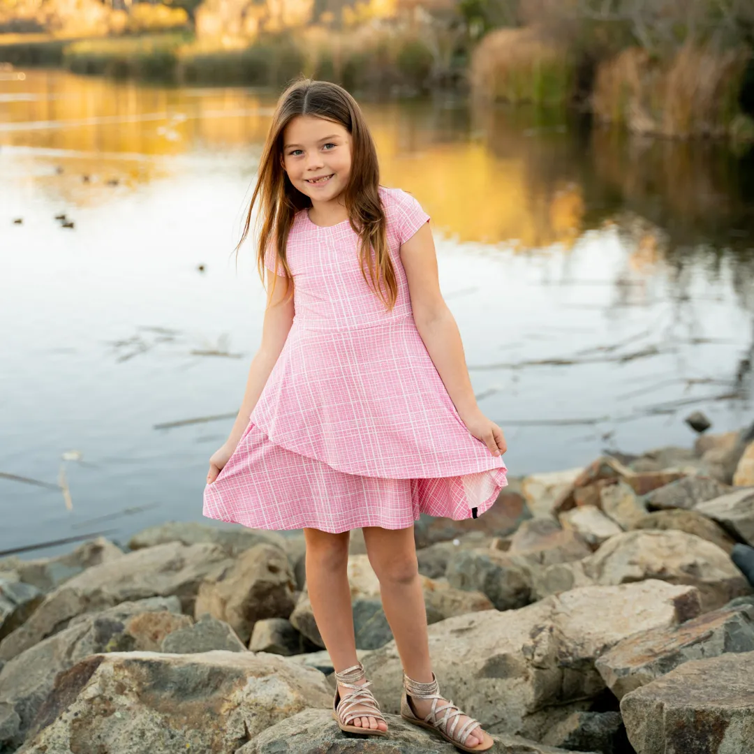 Sweet Bamboo Pink Weave Bamboo Emma’s Tulip Dress