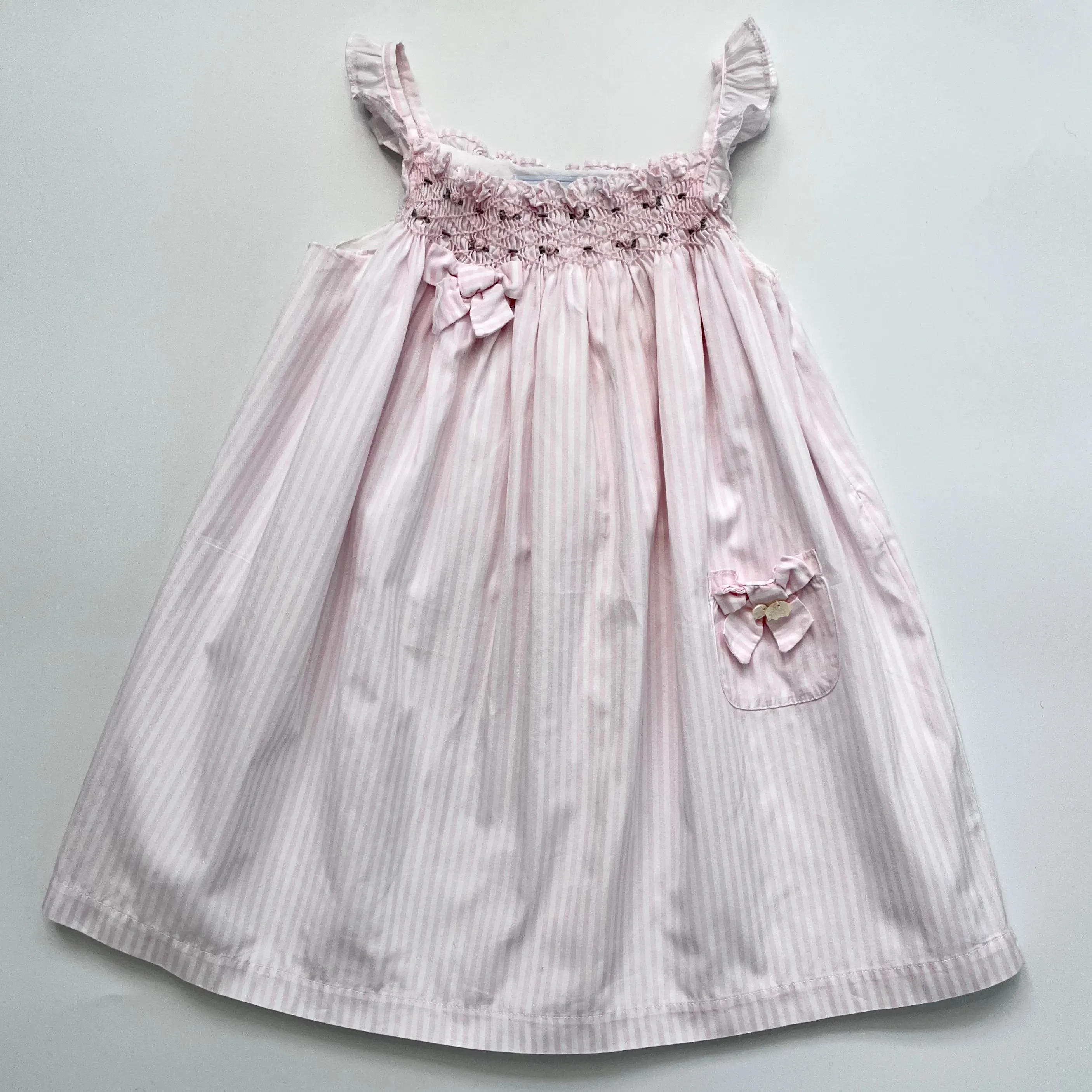 Tartine et Chocolat Pink And White Stripe Dress: 2 Years