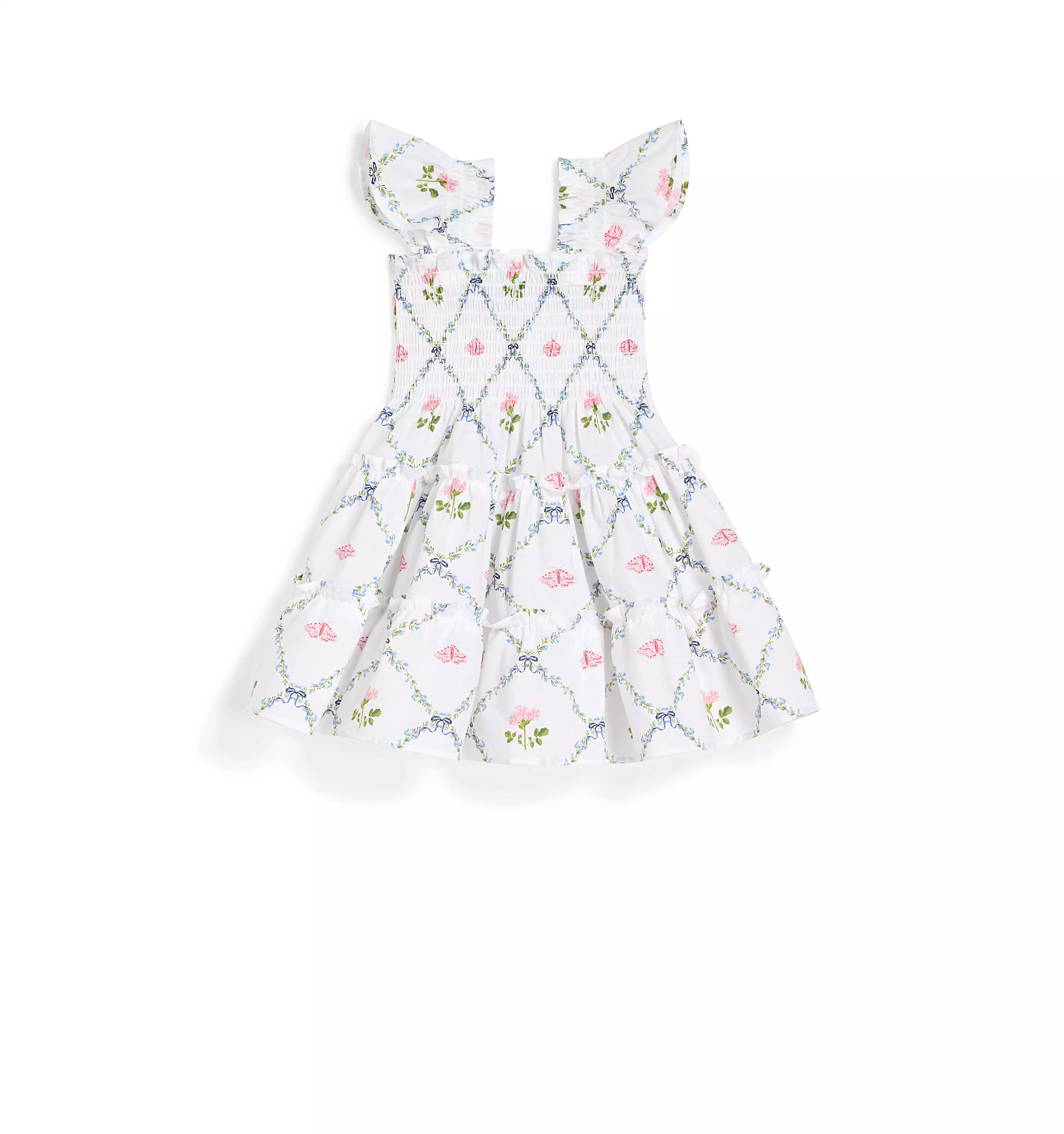 The Baby Ellie Nap Dress - Butterfly Trellis Cotton Poplin