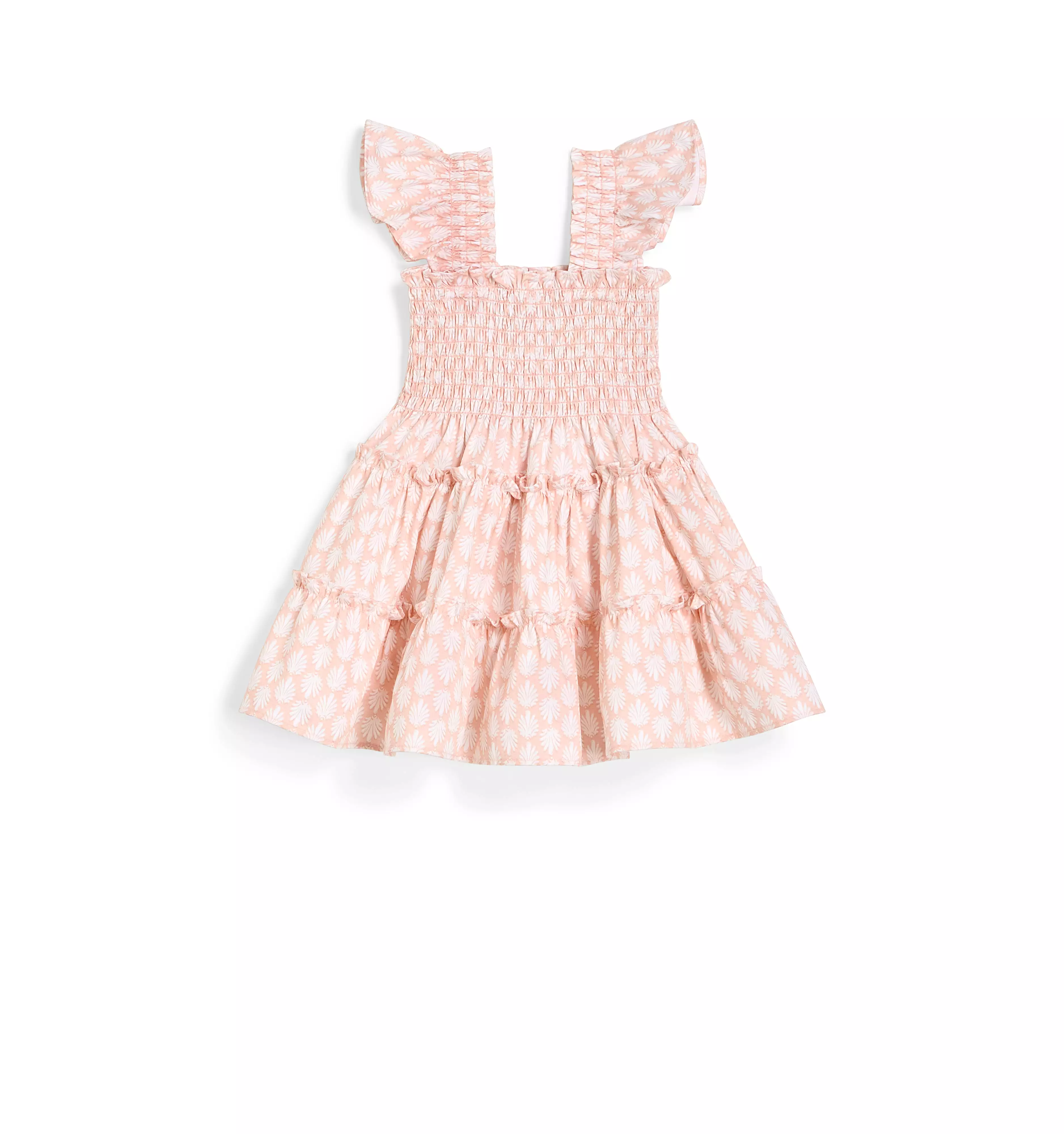 The Baby Ellie Nap Dress - Coral Baroque Shell Cotton Sateen