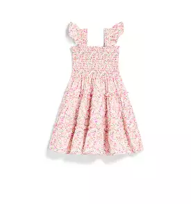 The Baby Ellie Nap Dress - Pansy in Pink Multi Cotton