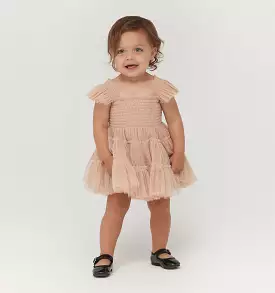 The Baby Tulle Ellie Nap Dress - Blush Glitter Tulle