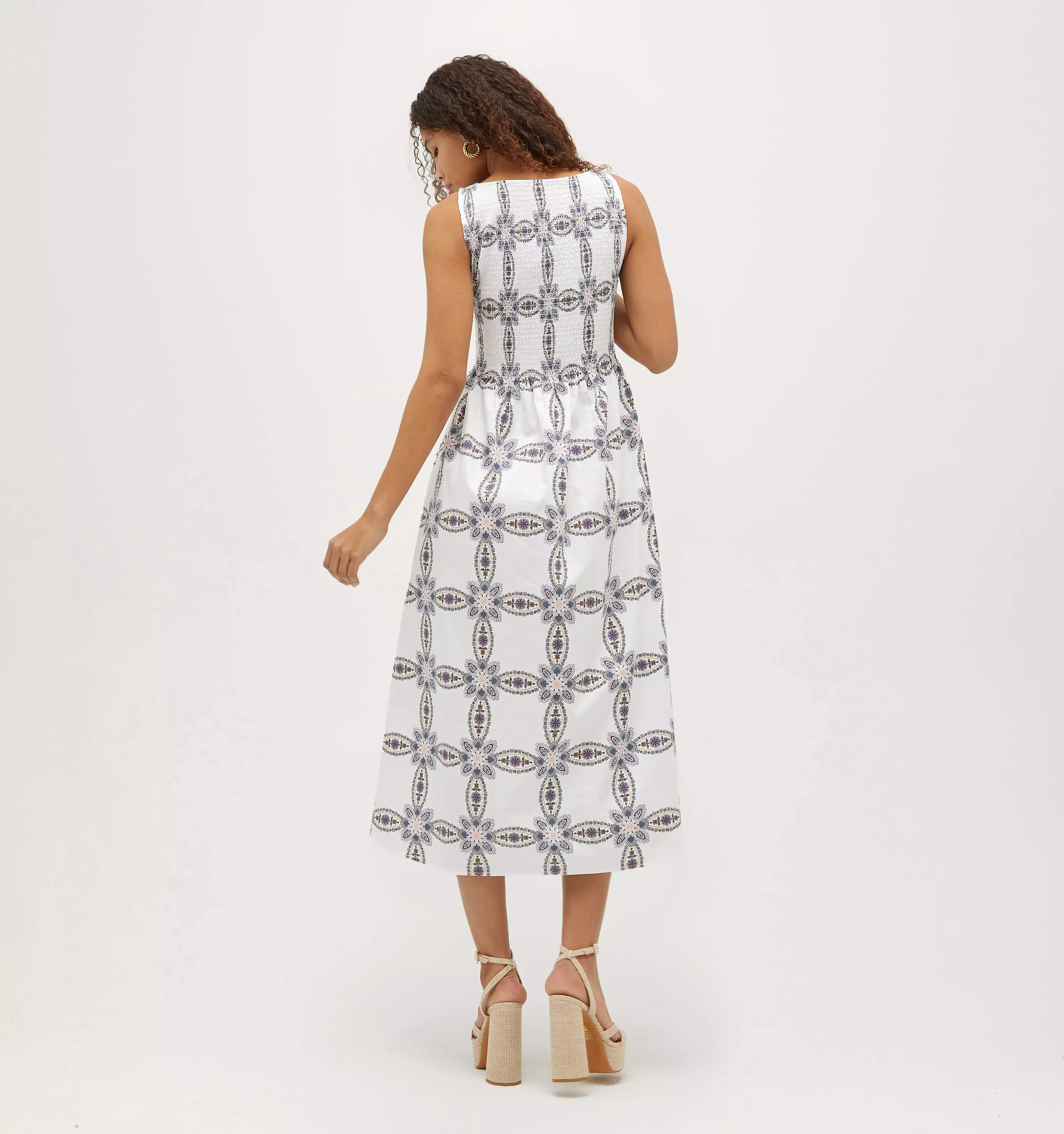 The Cosima Nap Dress - Marseille Geo Cotton Sateen