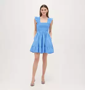 The Elizabeth Nap Dress - Hydrangea Blue Textured Clip Dot