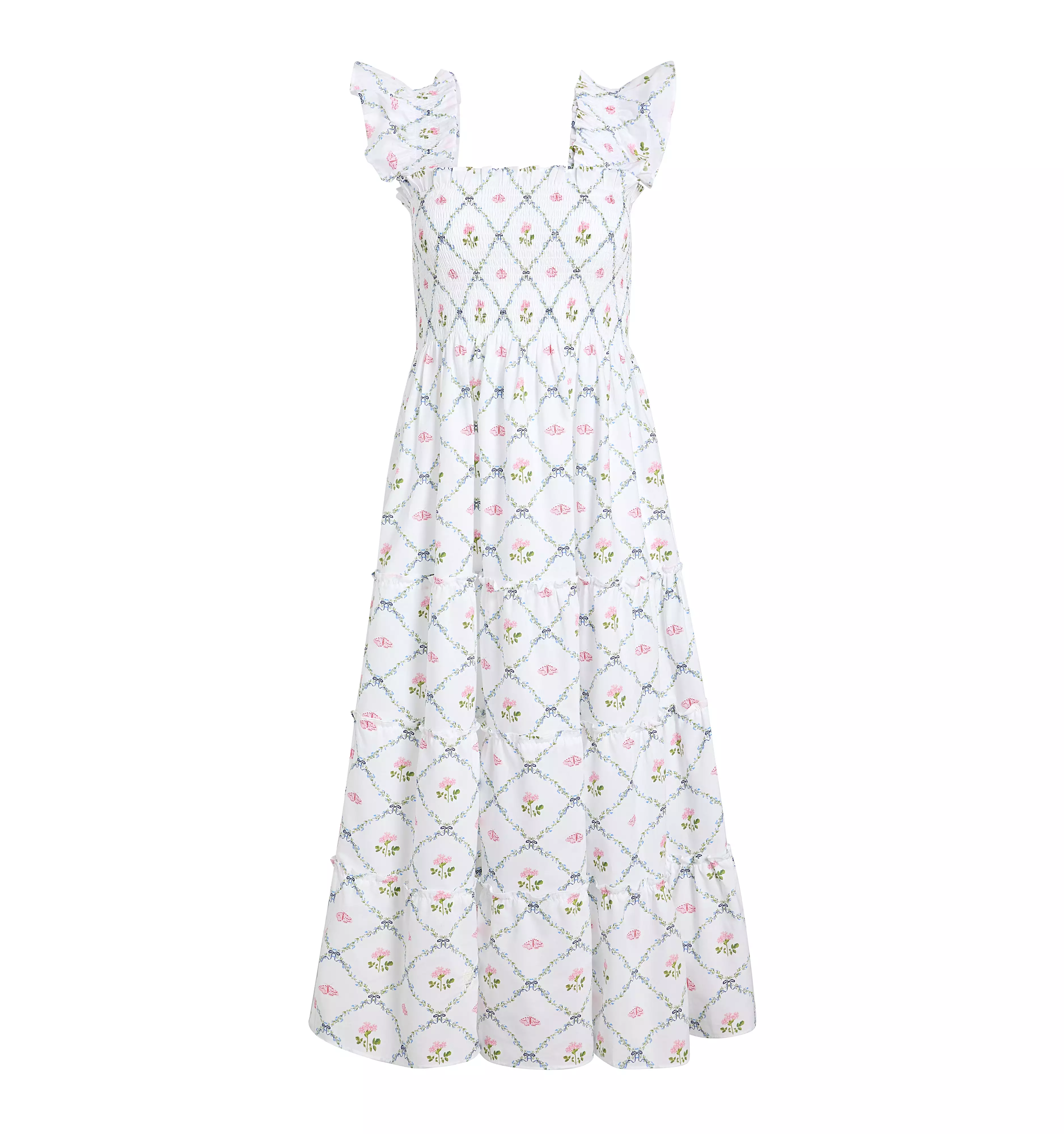 The Ellie Nap Dress - Butterfly Trellis Cotton Poplin