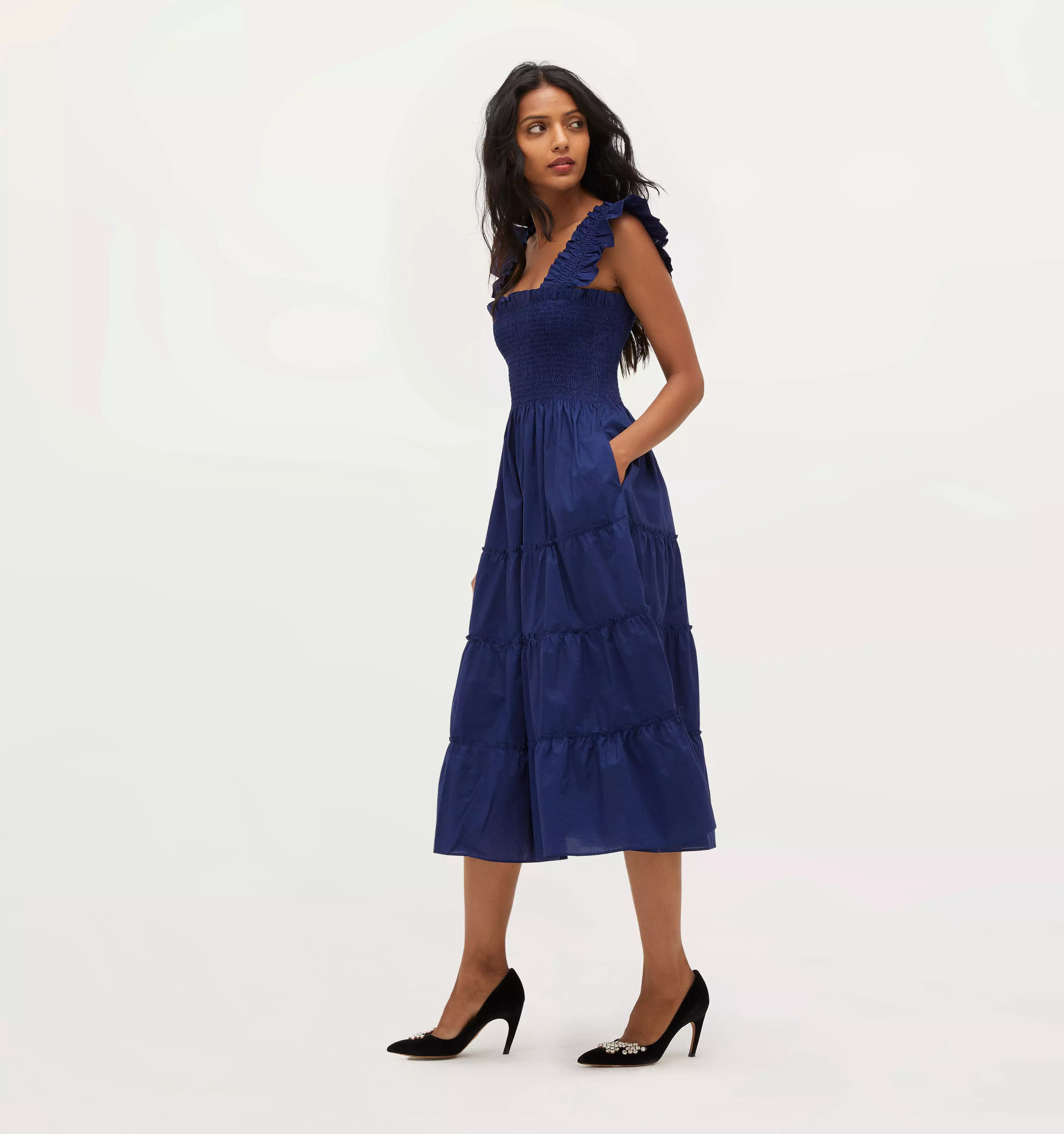 The Ellie Nap Dress - Navy Poplin