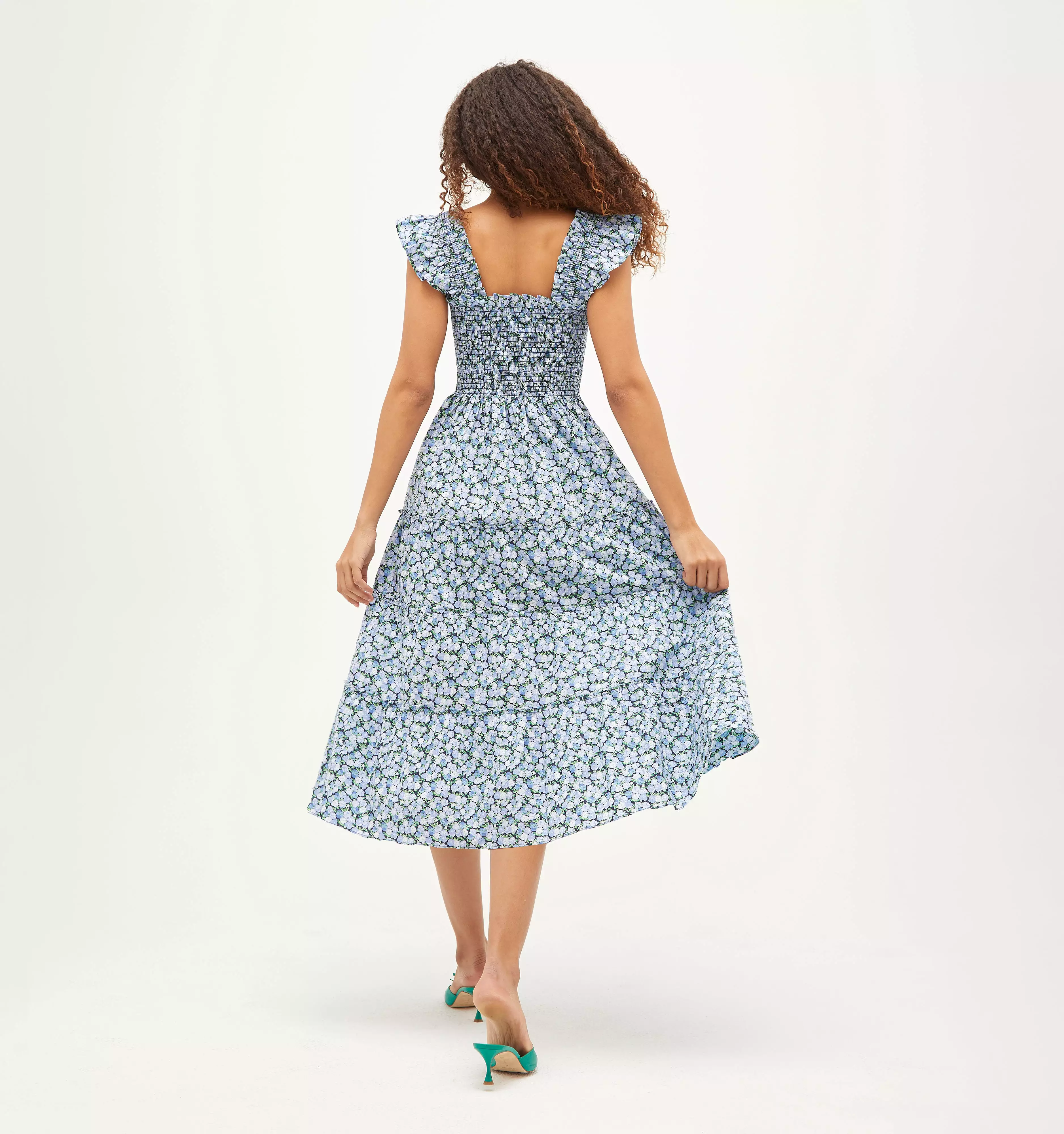 The Ellie Nap Dress - Pansy in Blue Multi Cotton