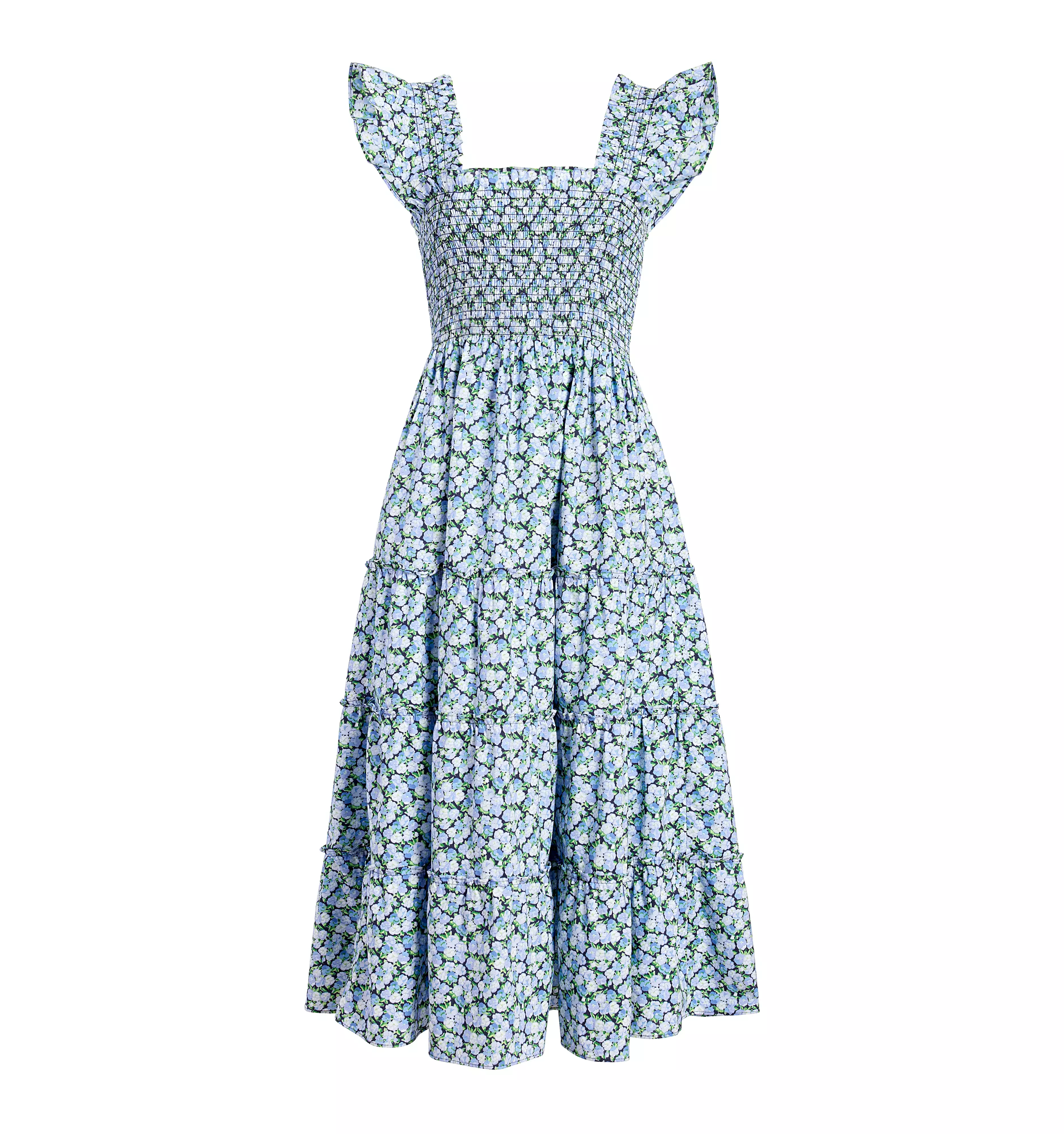 The Ellie Nap Dress - Pansy in Blue Multi Cotton