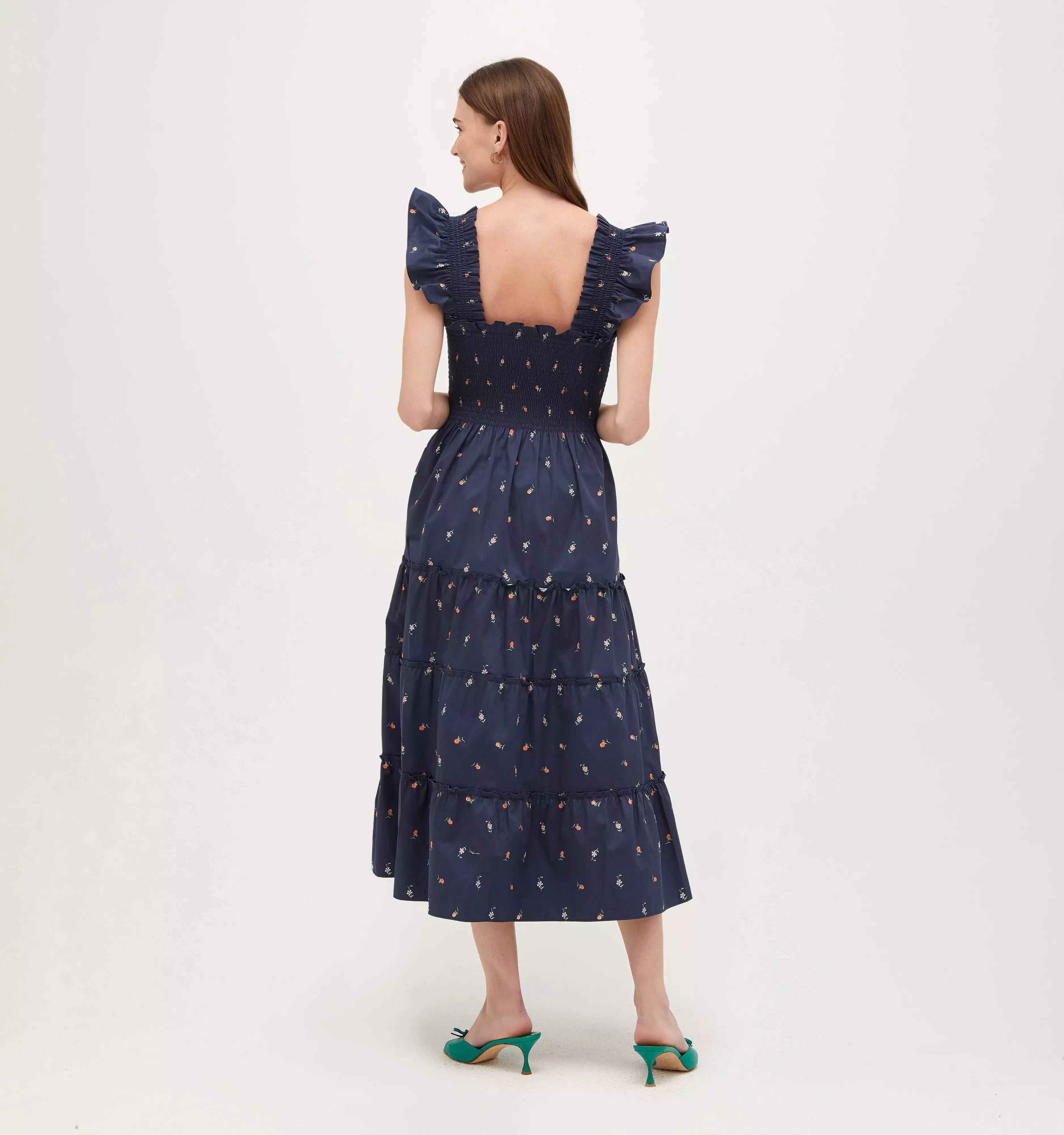 The Ellie Nap Dress - Petite Fleur in Navy Cotton Sateen