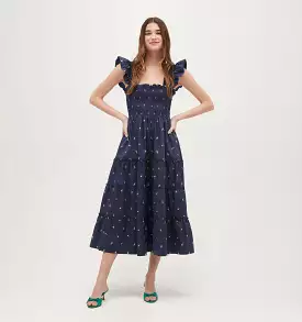 The Ellie Nap Dress - Petite Fleur in Navy Cotton Sateen