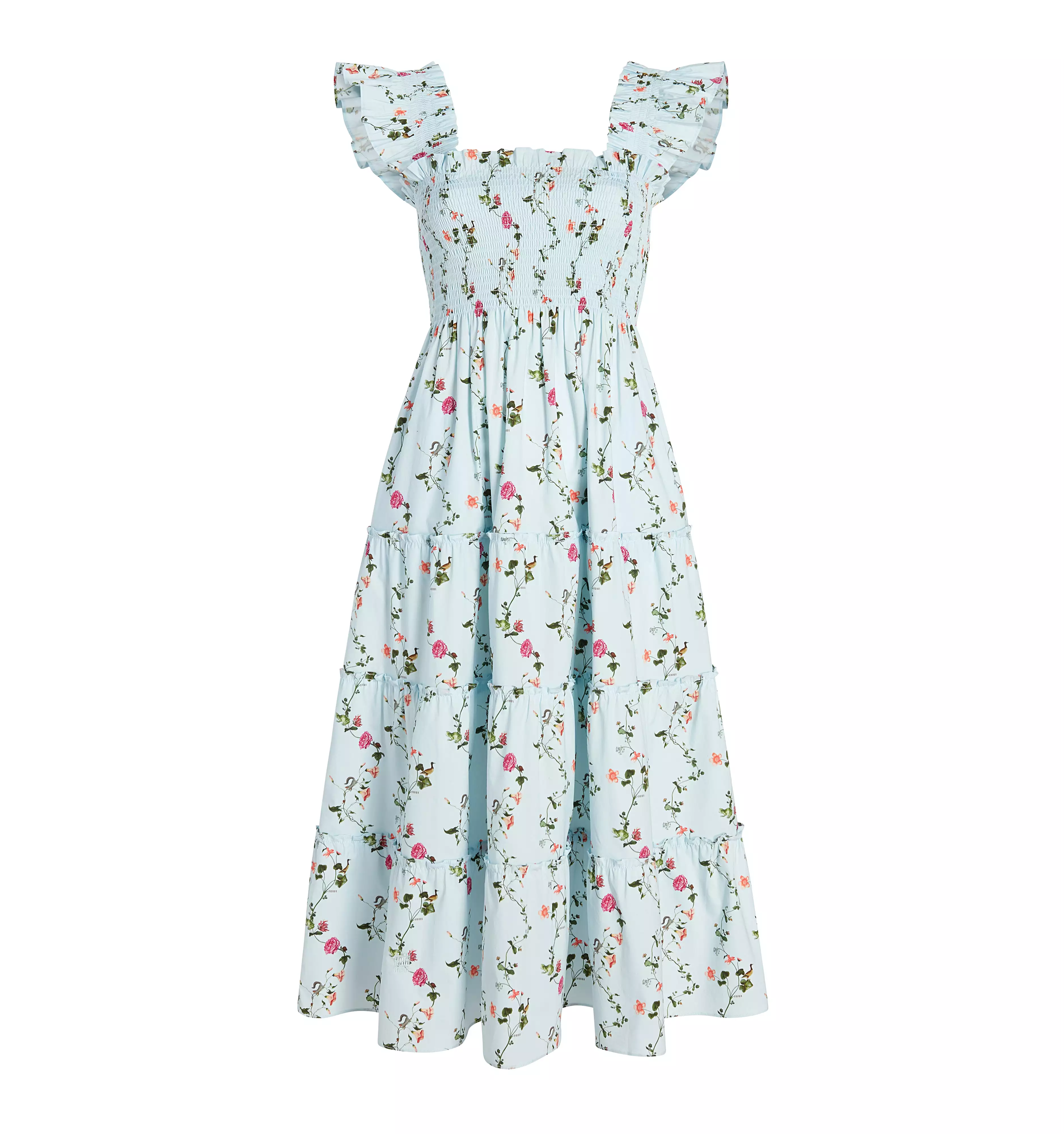 The Ellie Nap Dress - Pond Floral Poplin