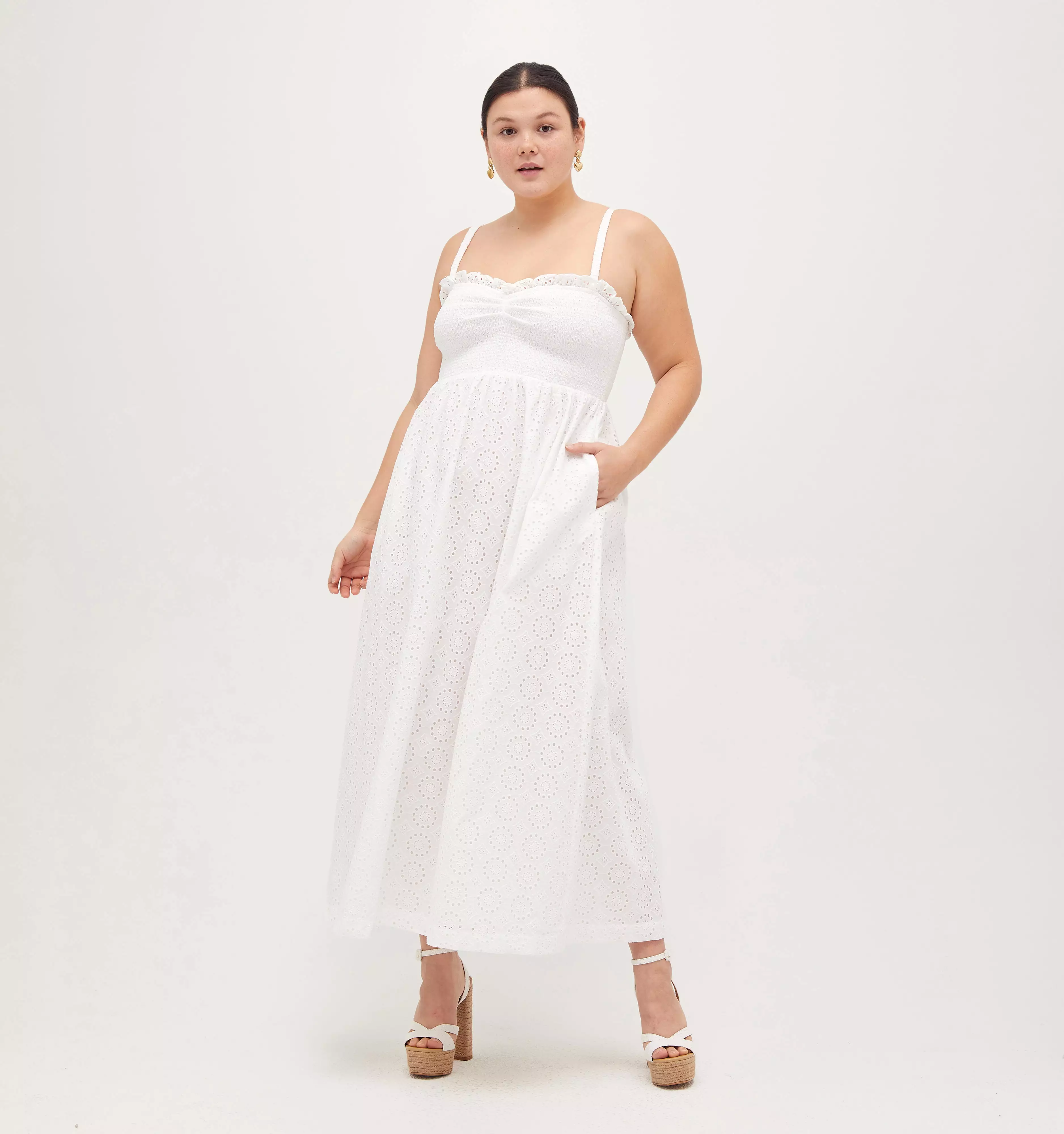 The Frida Nap Dress - White Eyelet