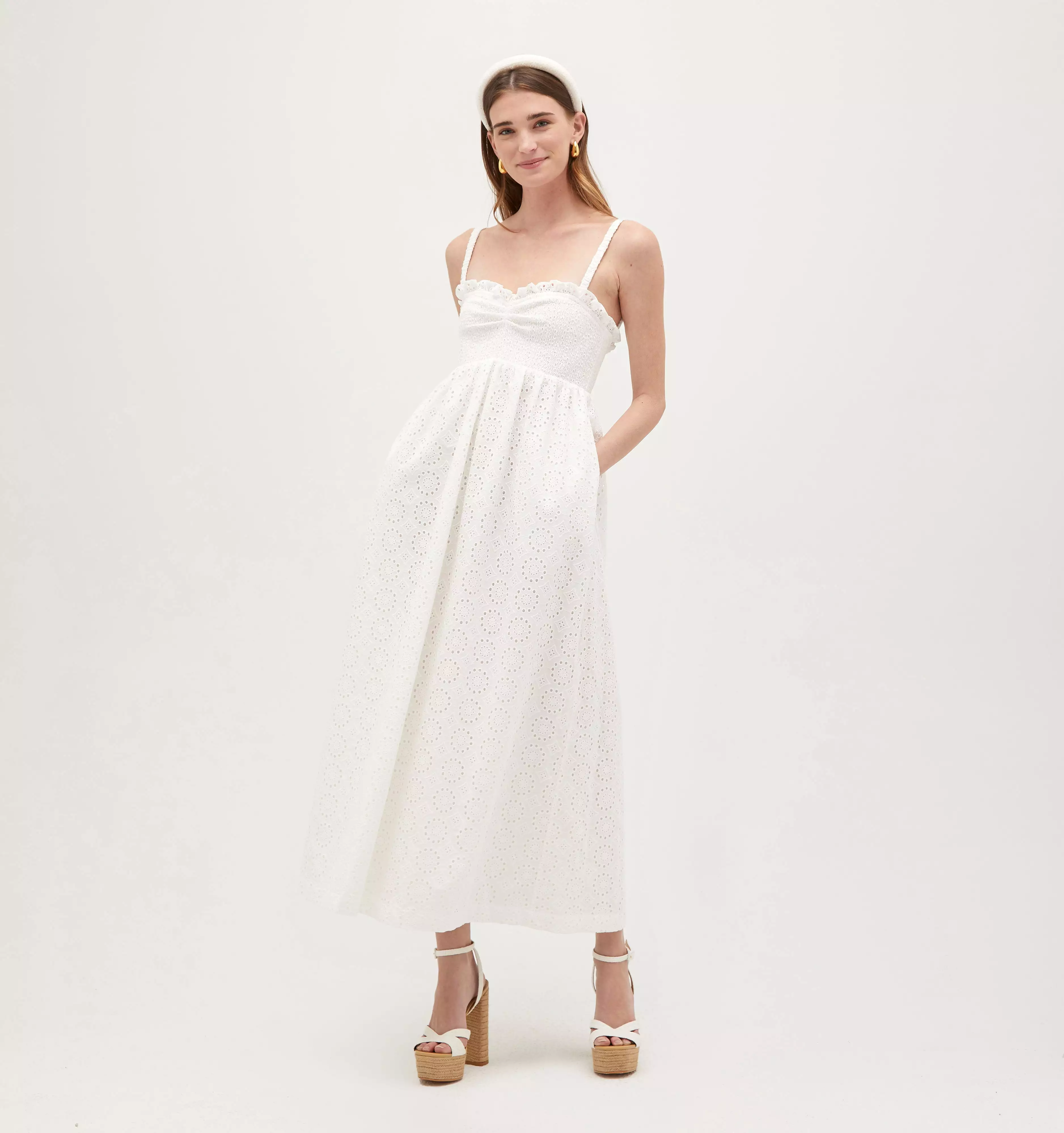 The Frida Nap Dress - White Eyelet