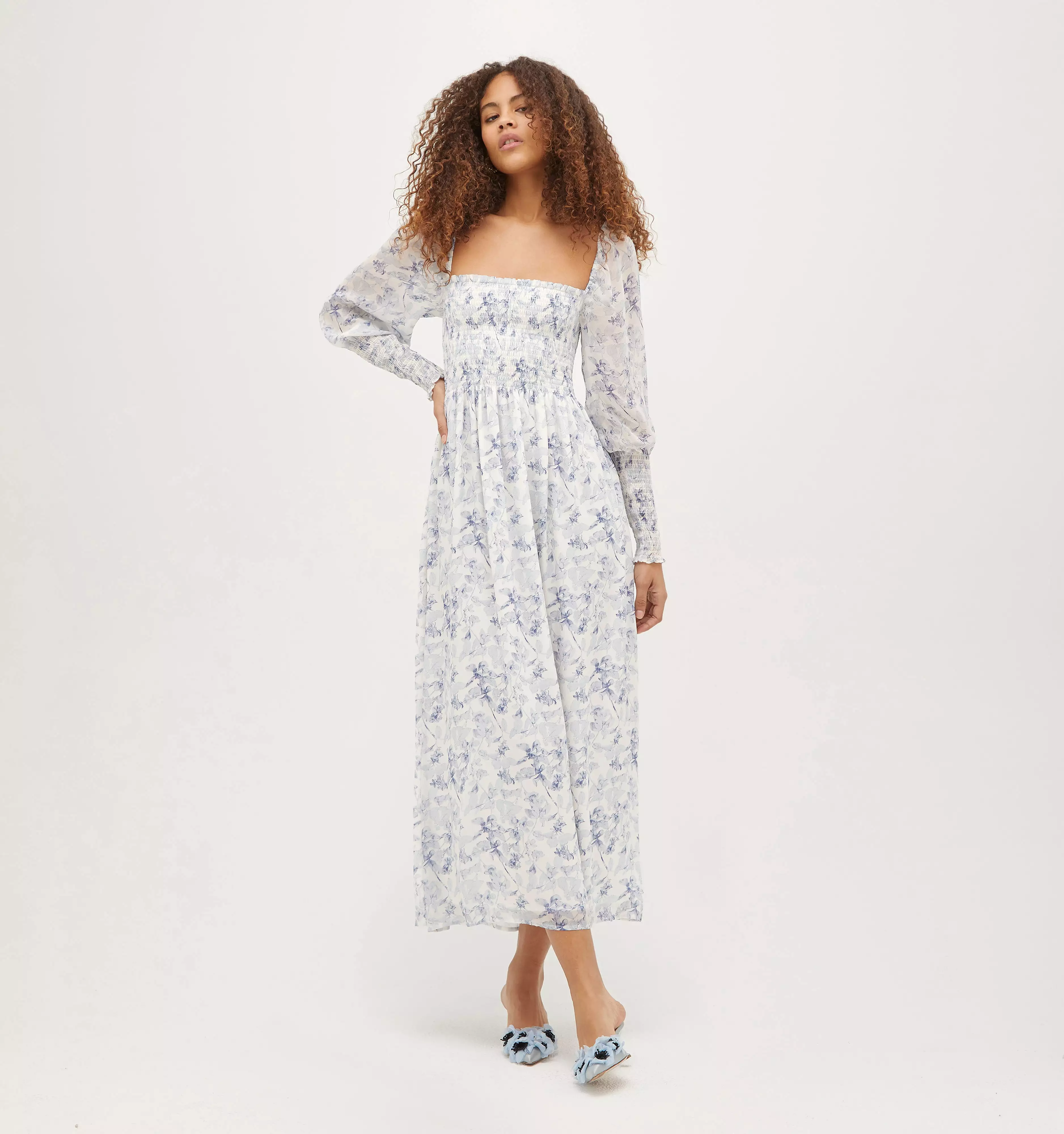 The Grace Maxi Nap Dress - Pressed Flowers Georgette