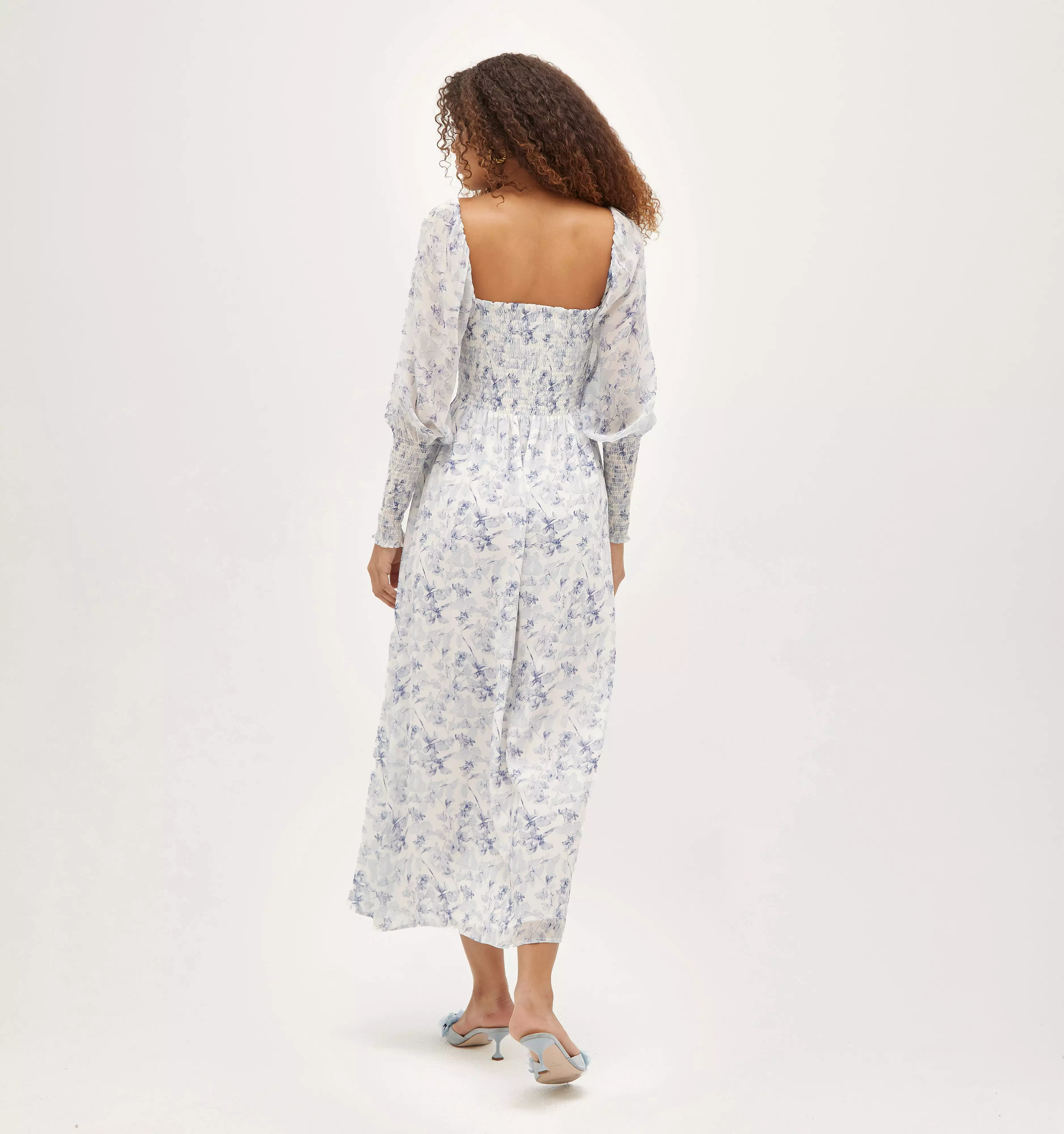 The Grace Maxi Nap Dress - Pressed Flowers Georgette