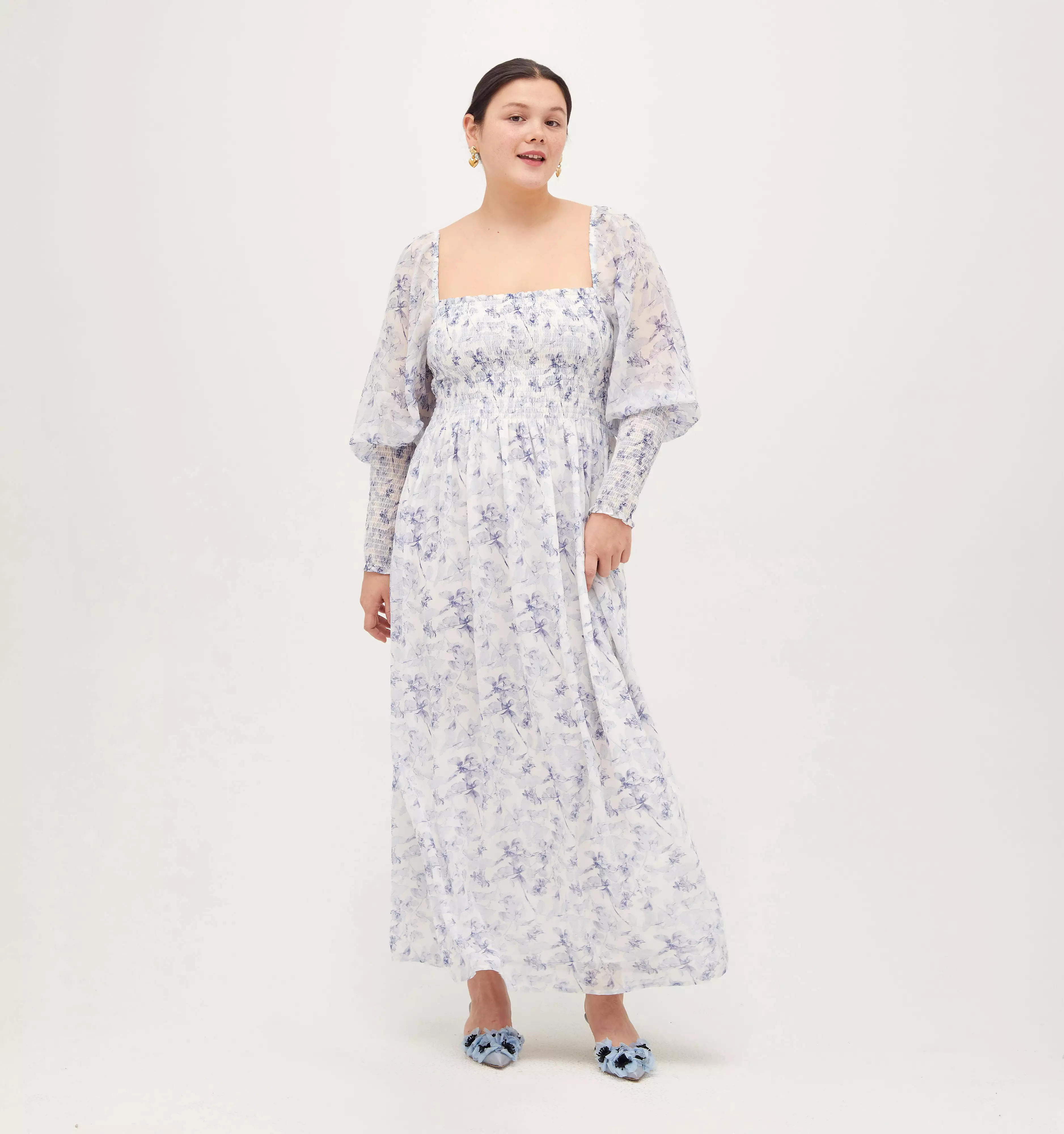 The Grace Maxi Nap Dress - Pressed Flowers Georgette