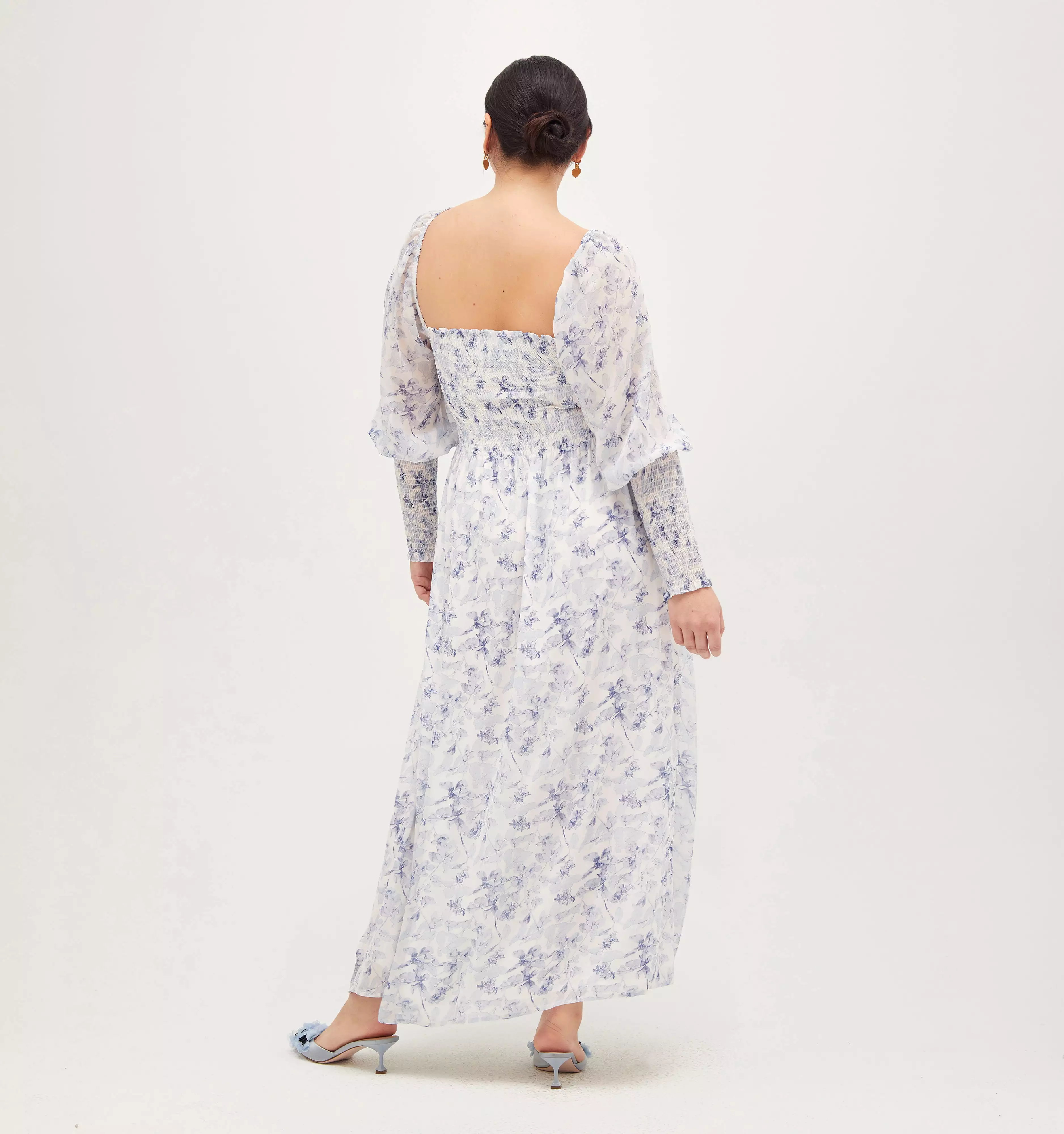 The Grace Maxi Nap Dress - Pressed Flowers Georgette