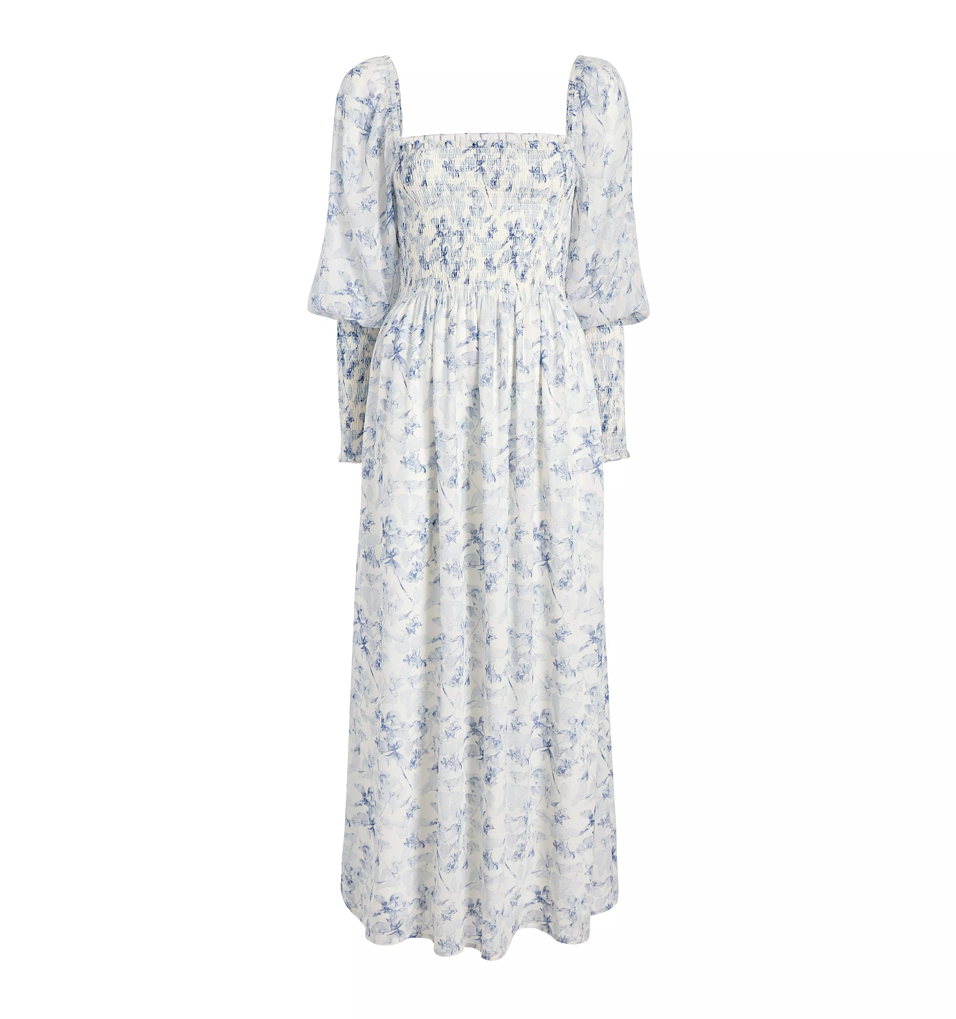 The Grace Maxi Nap Dress - Pressed Flowers Georgette