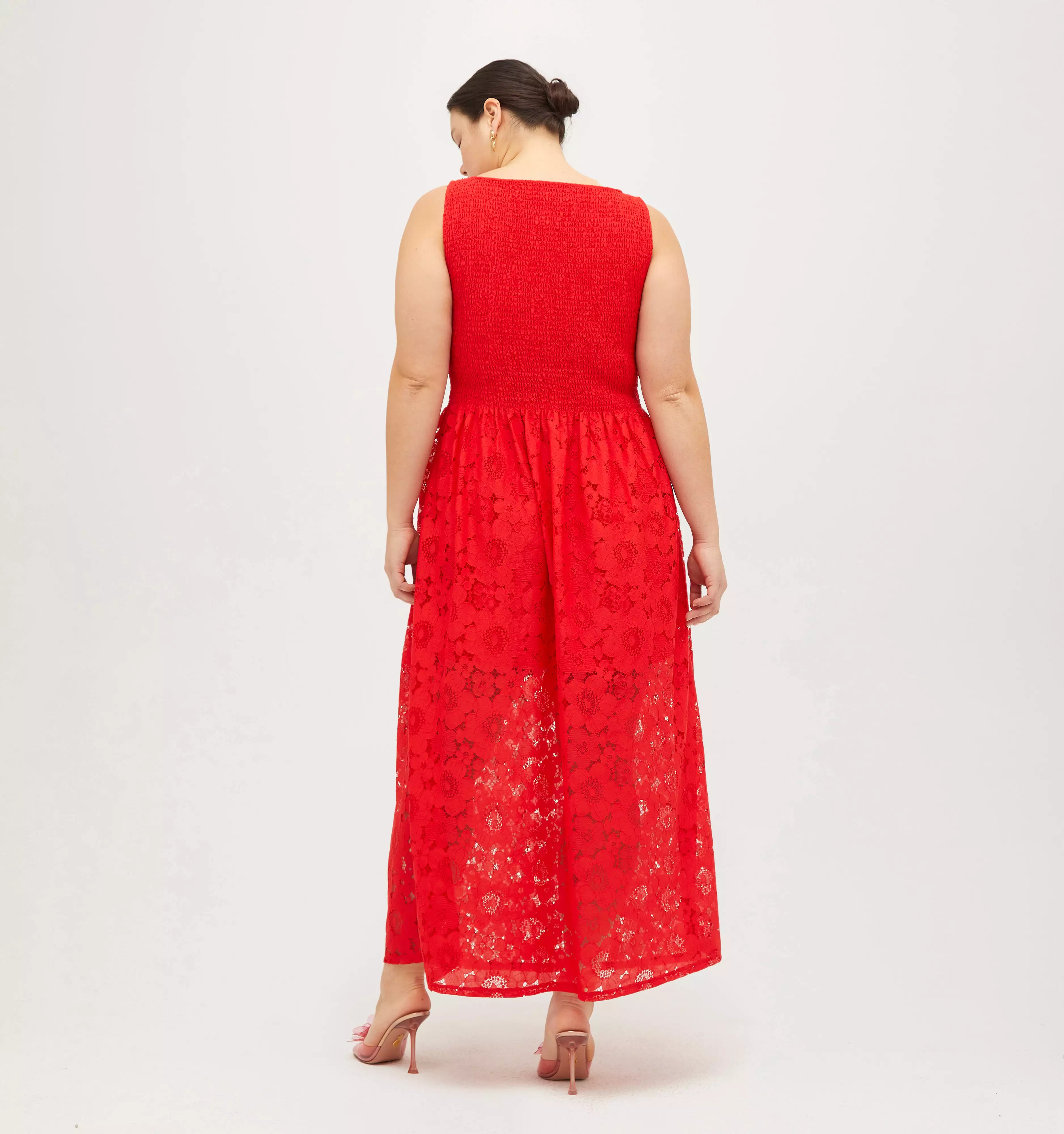 The Lace Cosima Nap Dress - Poppy Red Floral Lace