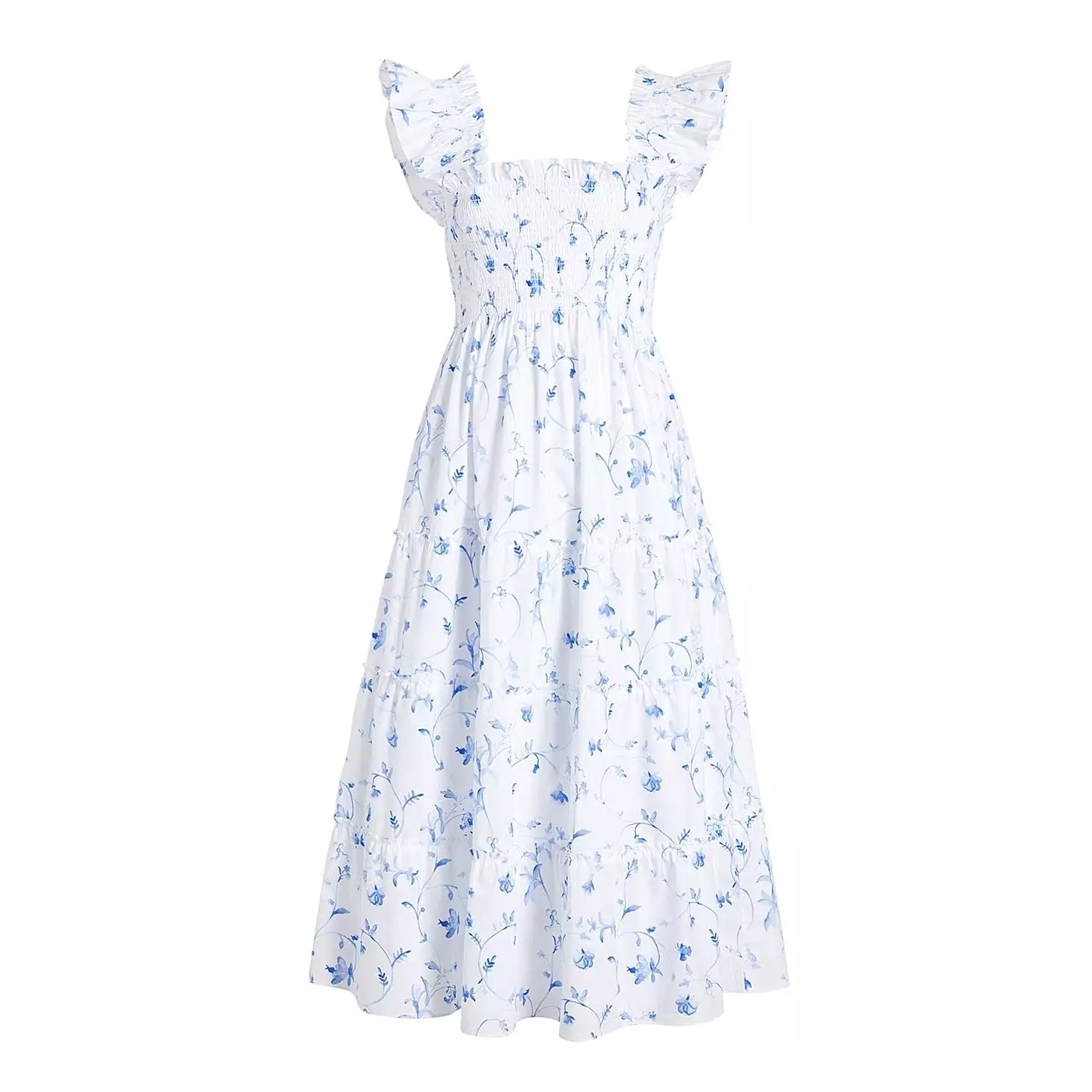 The Maternity Ellie Nap Dress - Blue Botanical