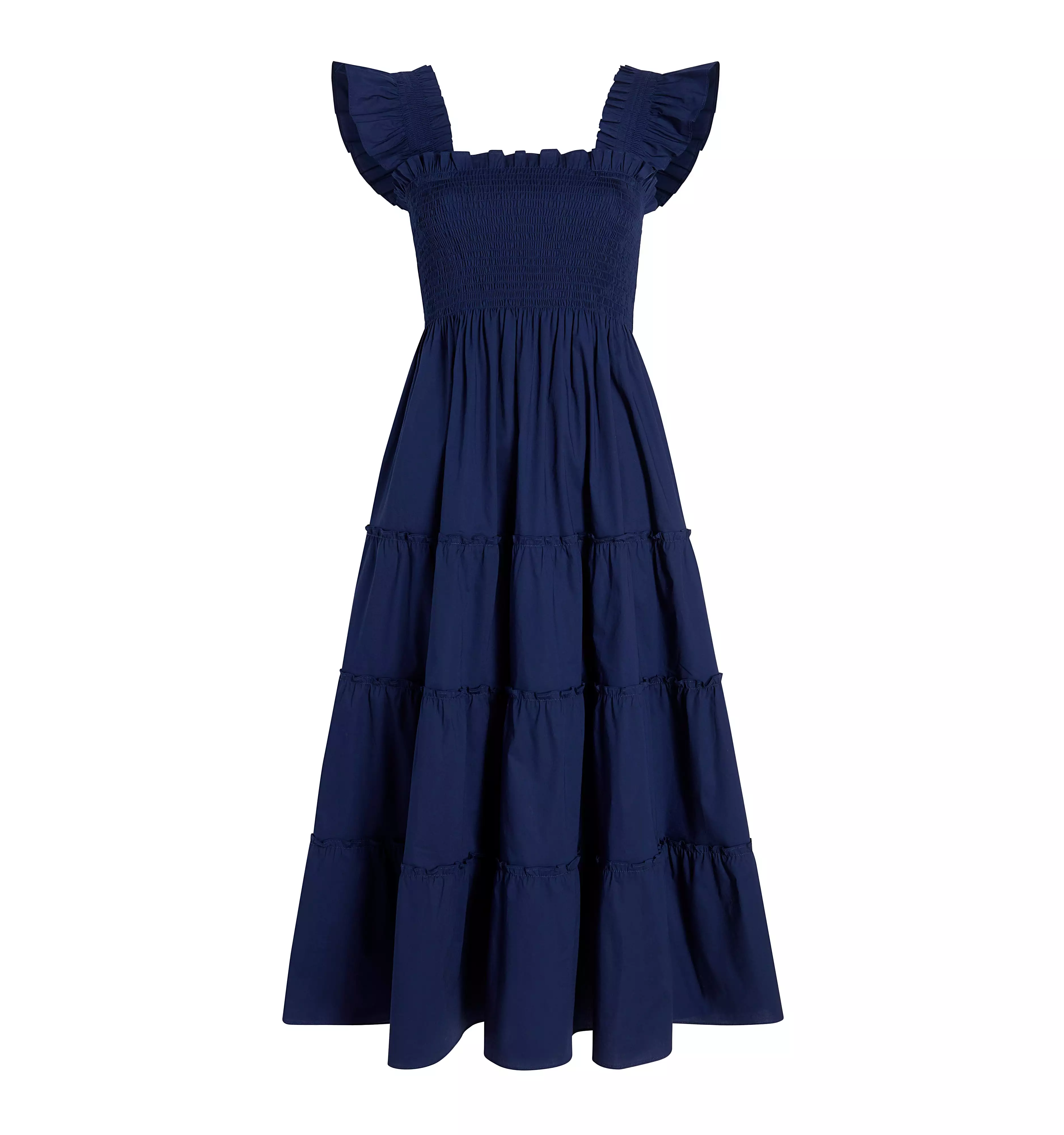 The Maternity Ellie Nap Dress - Navy Poplin