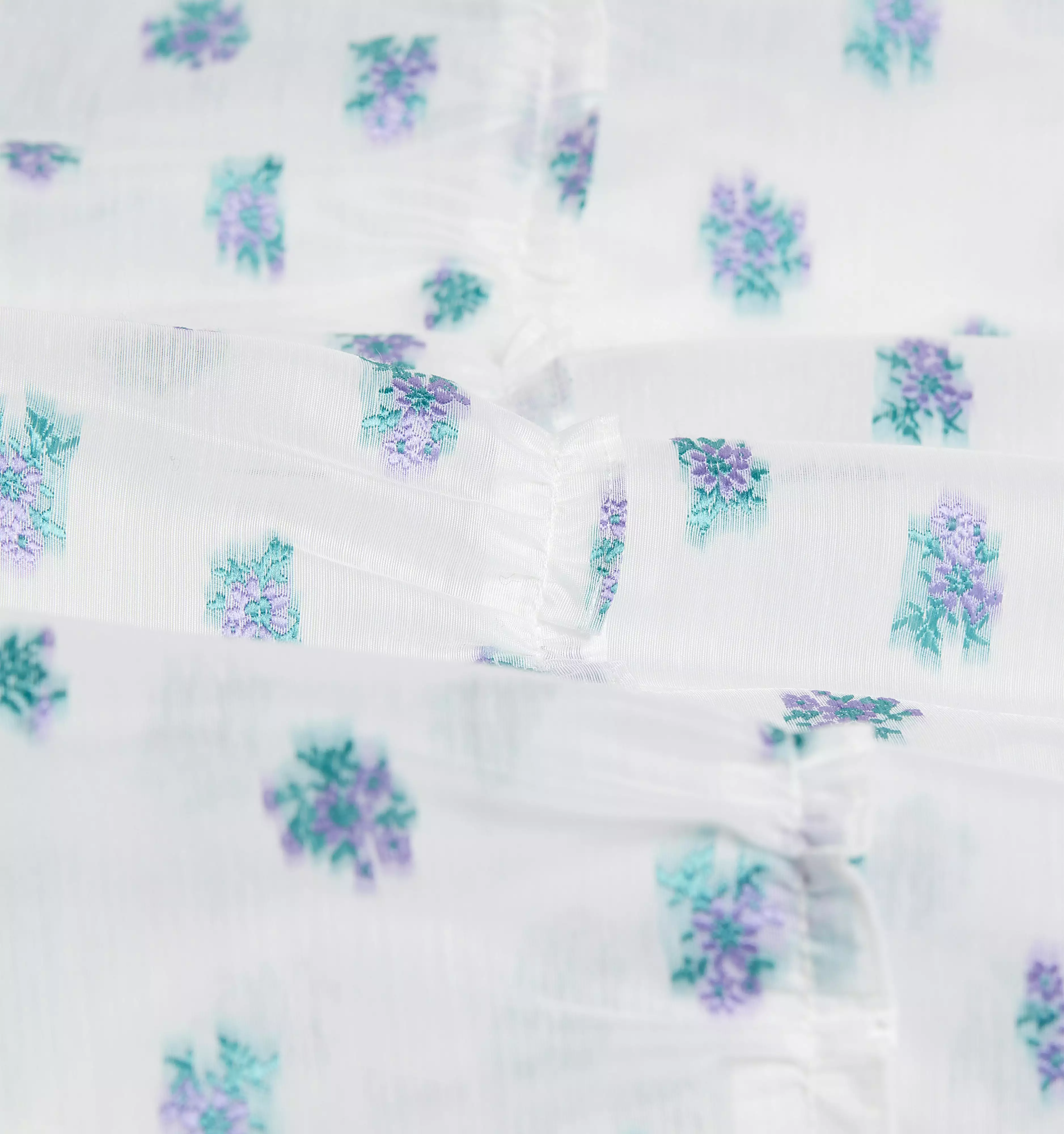 The Organza Anjuli Nap Dress - Spearmint/Lilac Floral Jacquard