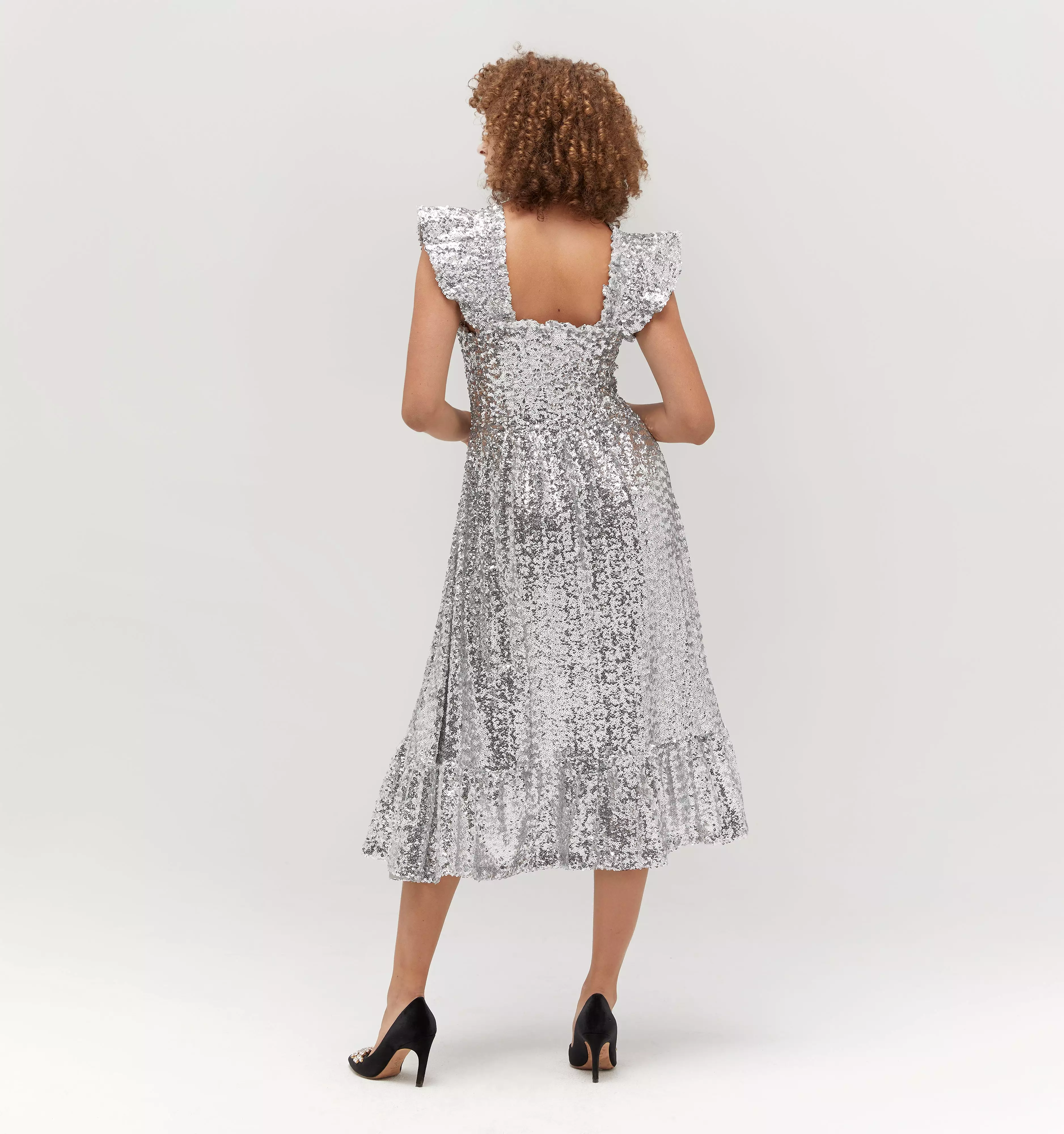 The Sequin Ellie Nap Dress - Silver Sequin