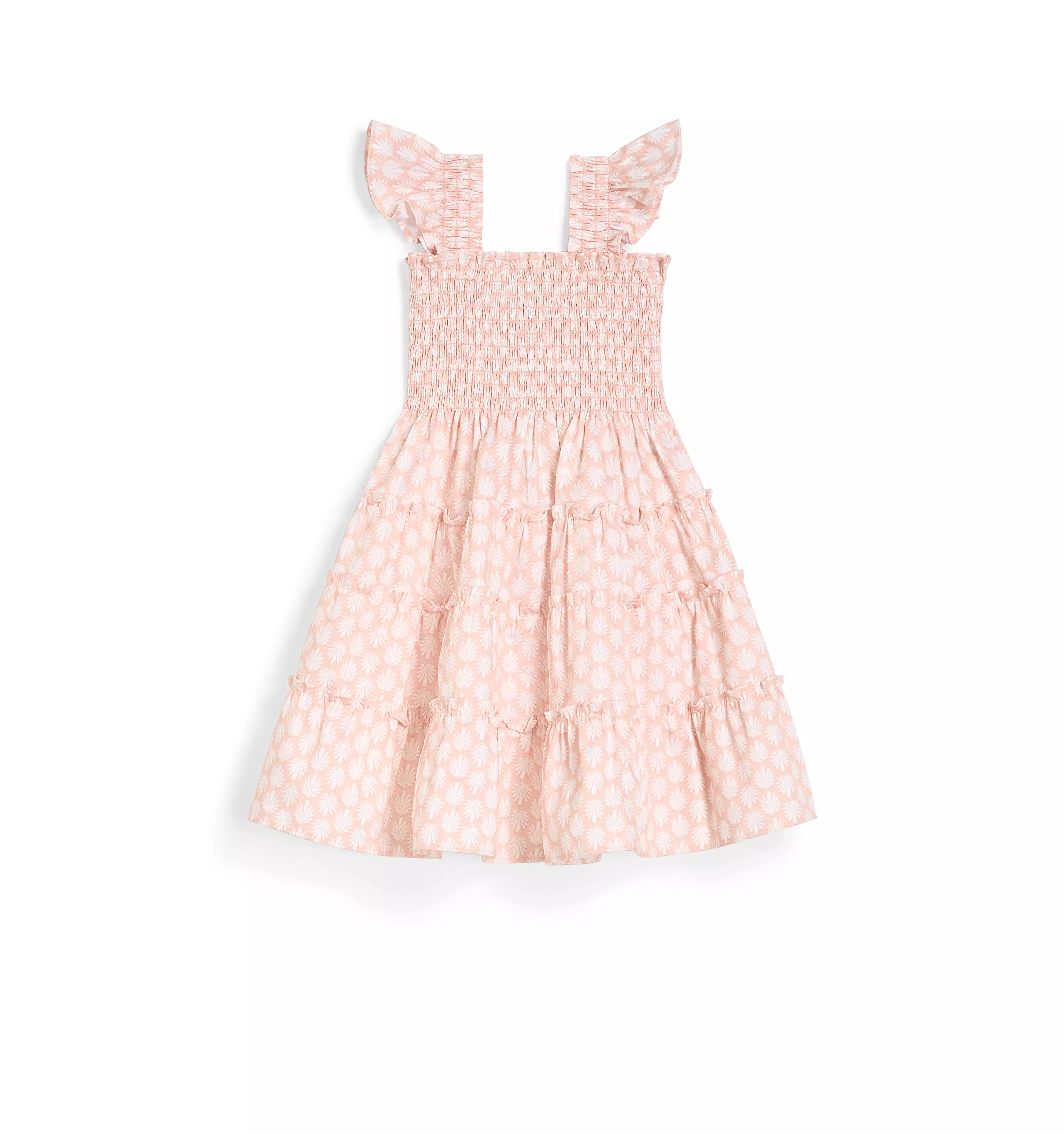 The Tiny Ellie Nap Dress - Coral Baroque Shell Cotton Sateen